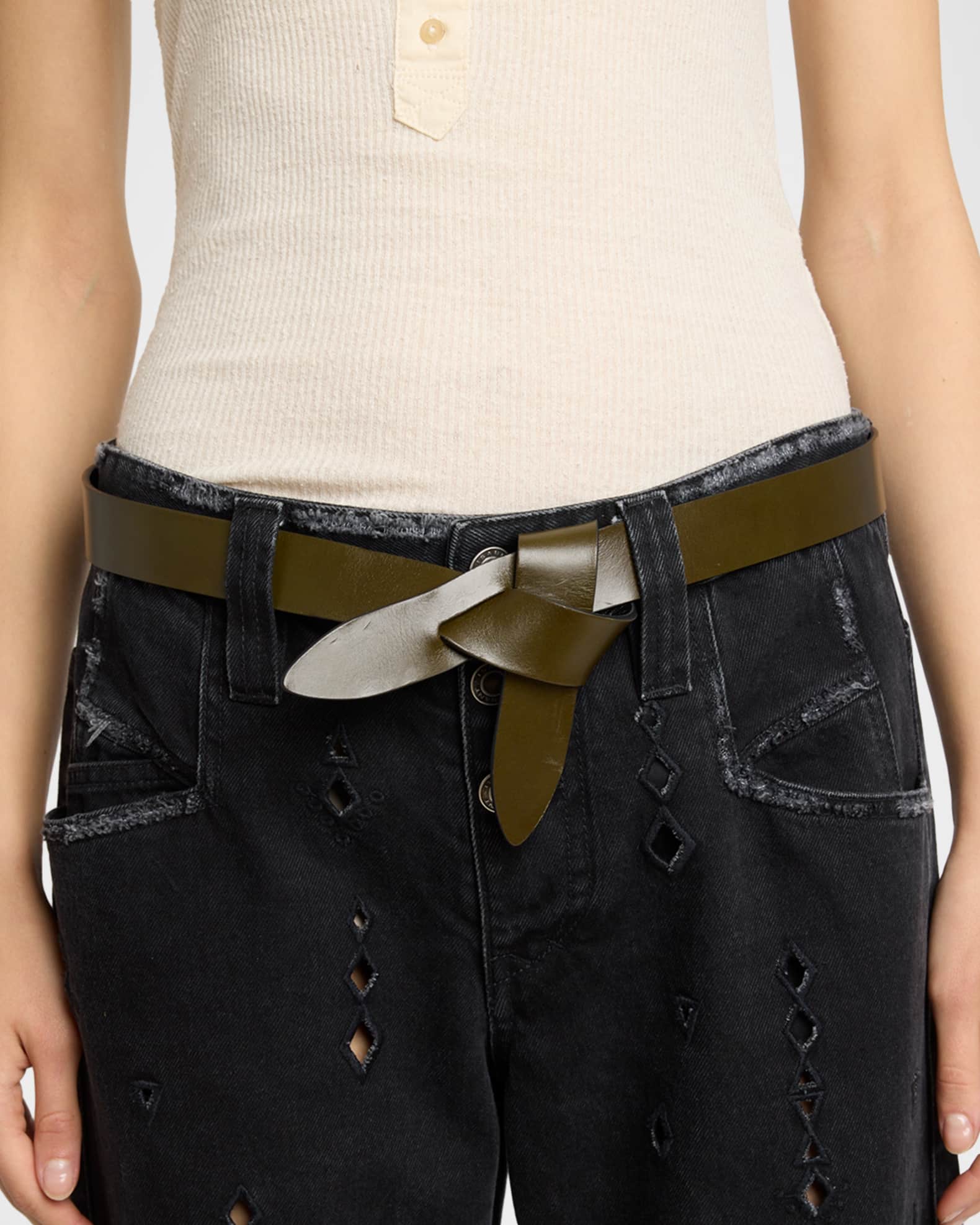 Isabel Marant Lecce Leather Pull-Through Belt | Neiman Marcus