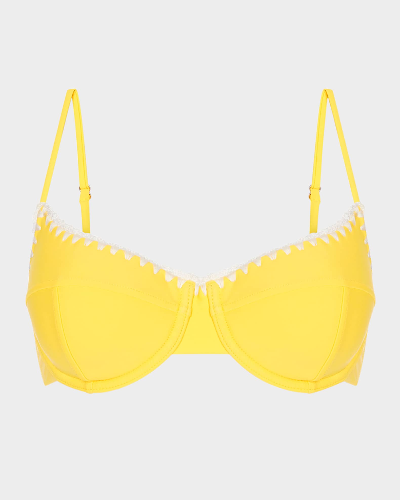 Emmeline Crochet-Trim Bikini Top 0