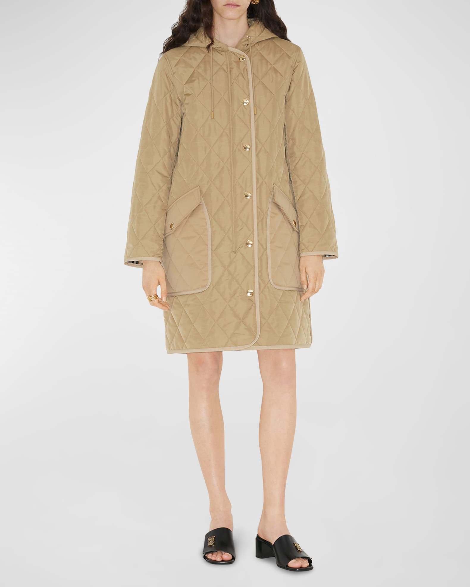 Burberry quilted coat with hood clearance