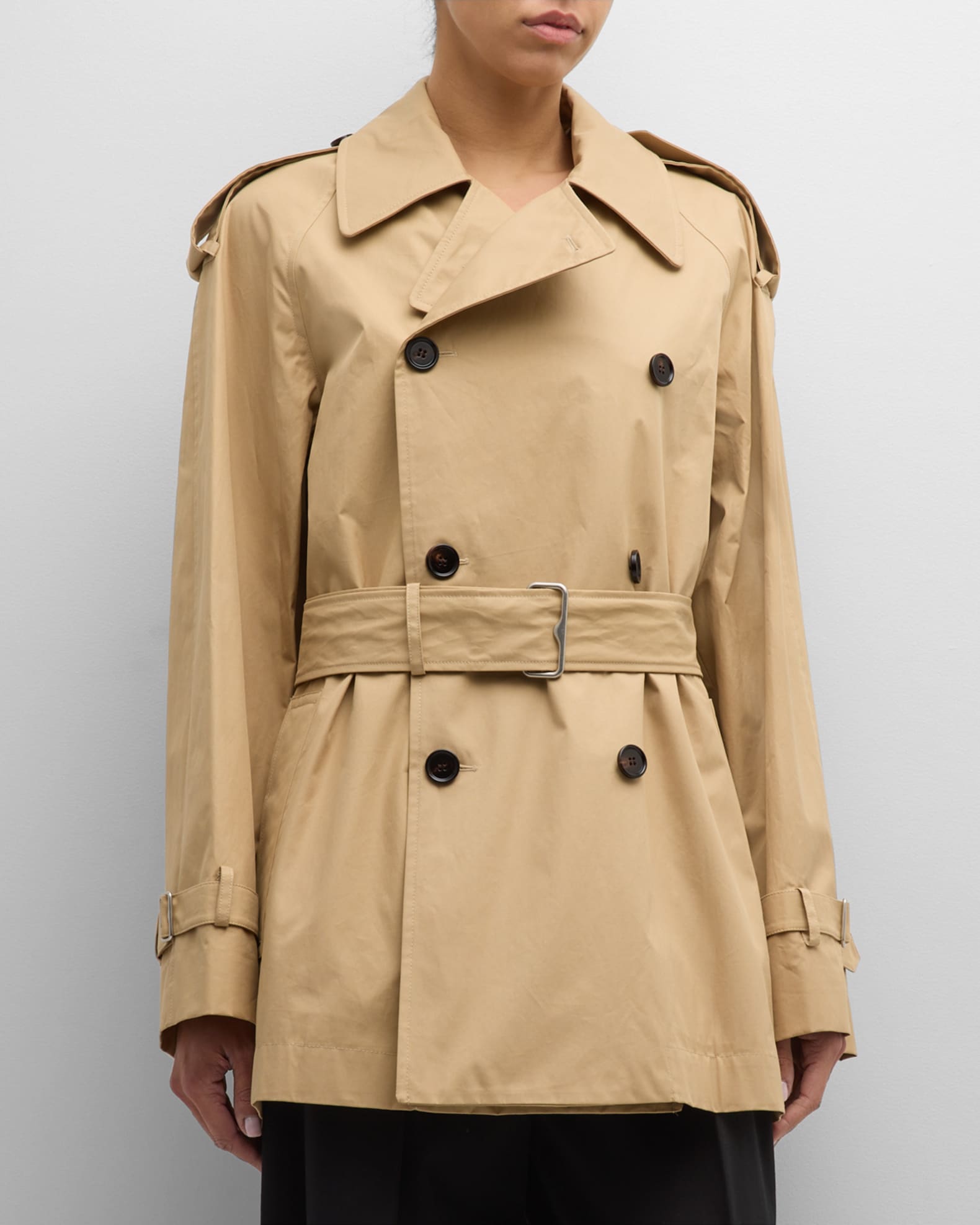 Belted Oversized Double Breasted Trench Coat