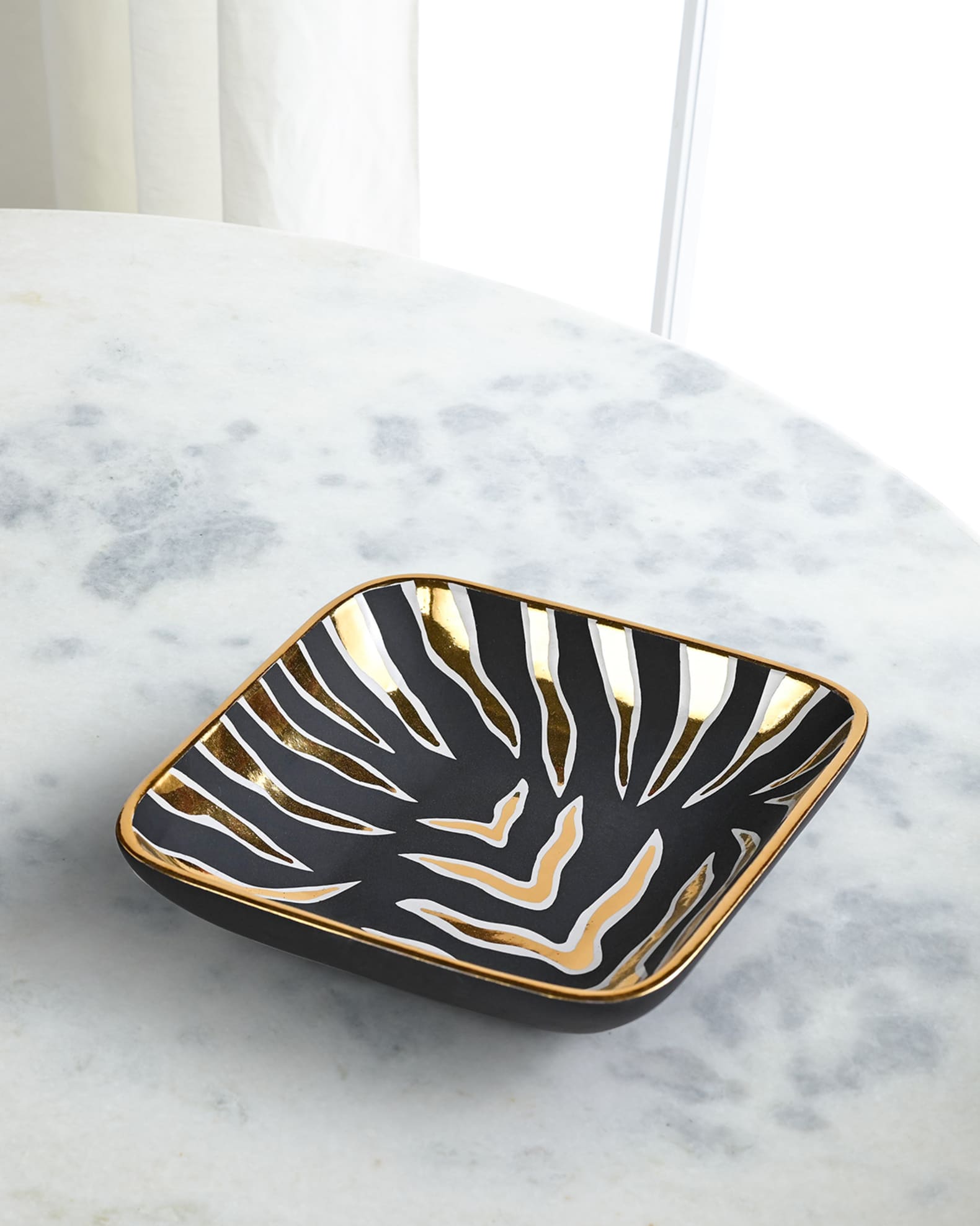 Tiger Striped Square Tray, 6.5"  0