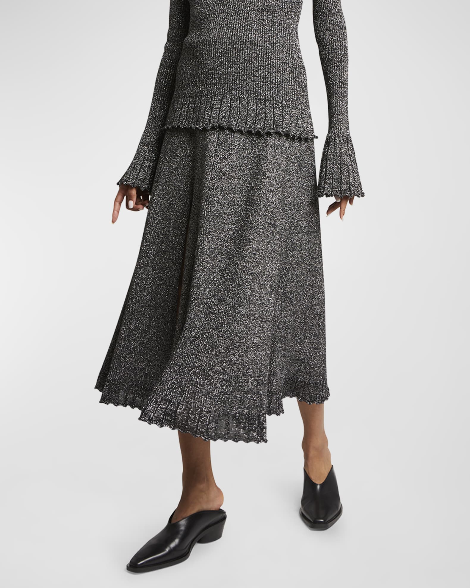 Proenza Schouler White Label Lidia Sparkly Knit A-Line Midi Skirt ...