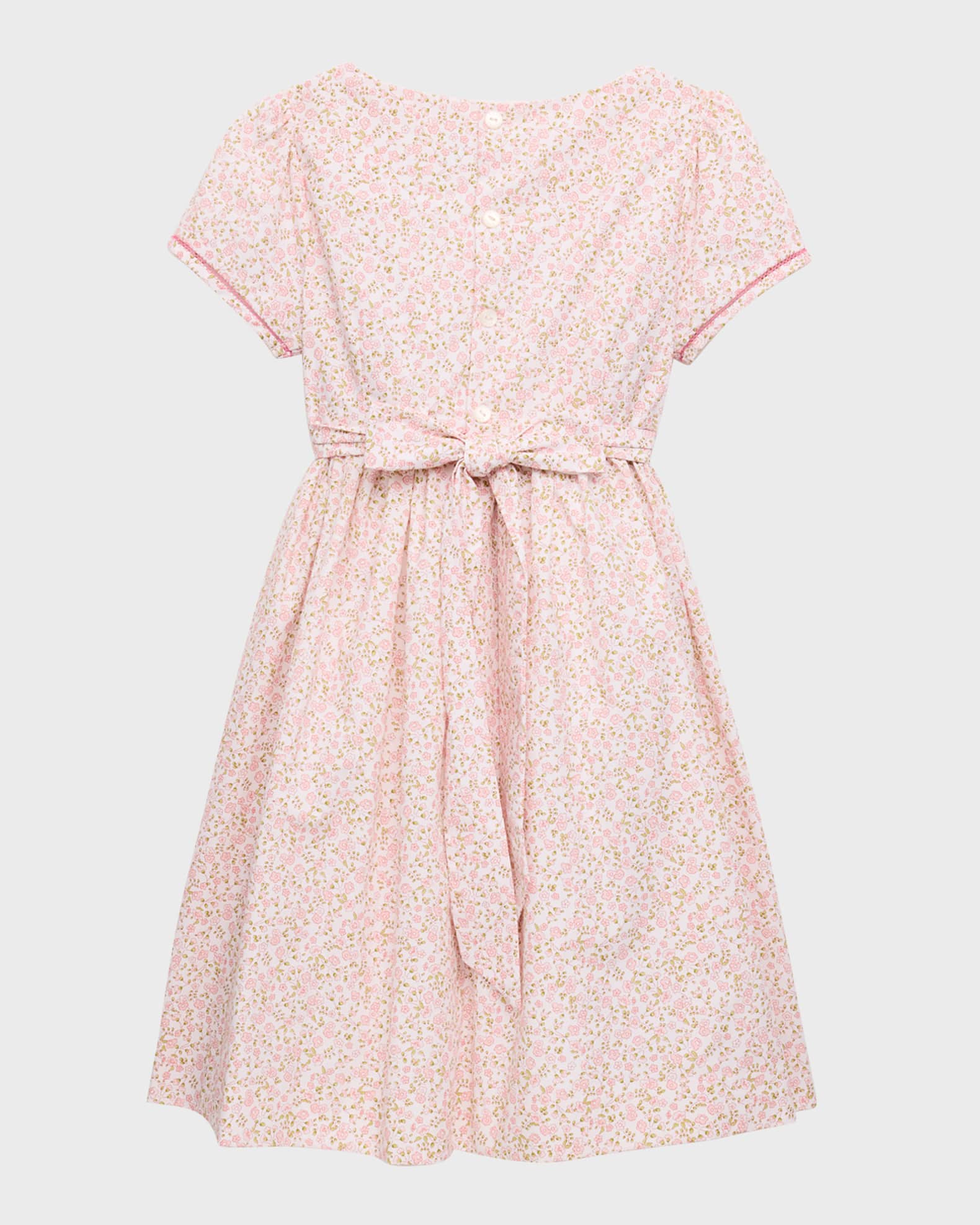Luli & Me Girls Enchanting Harvest Smocked Dress - Pink Floral main image 1