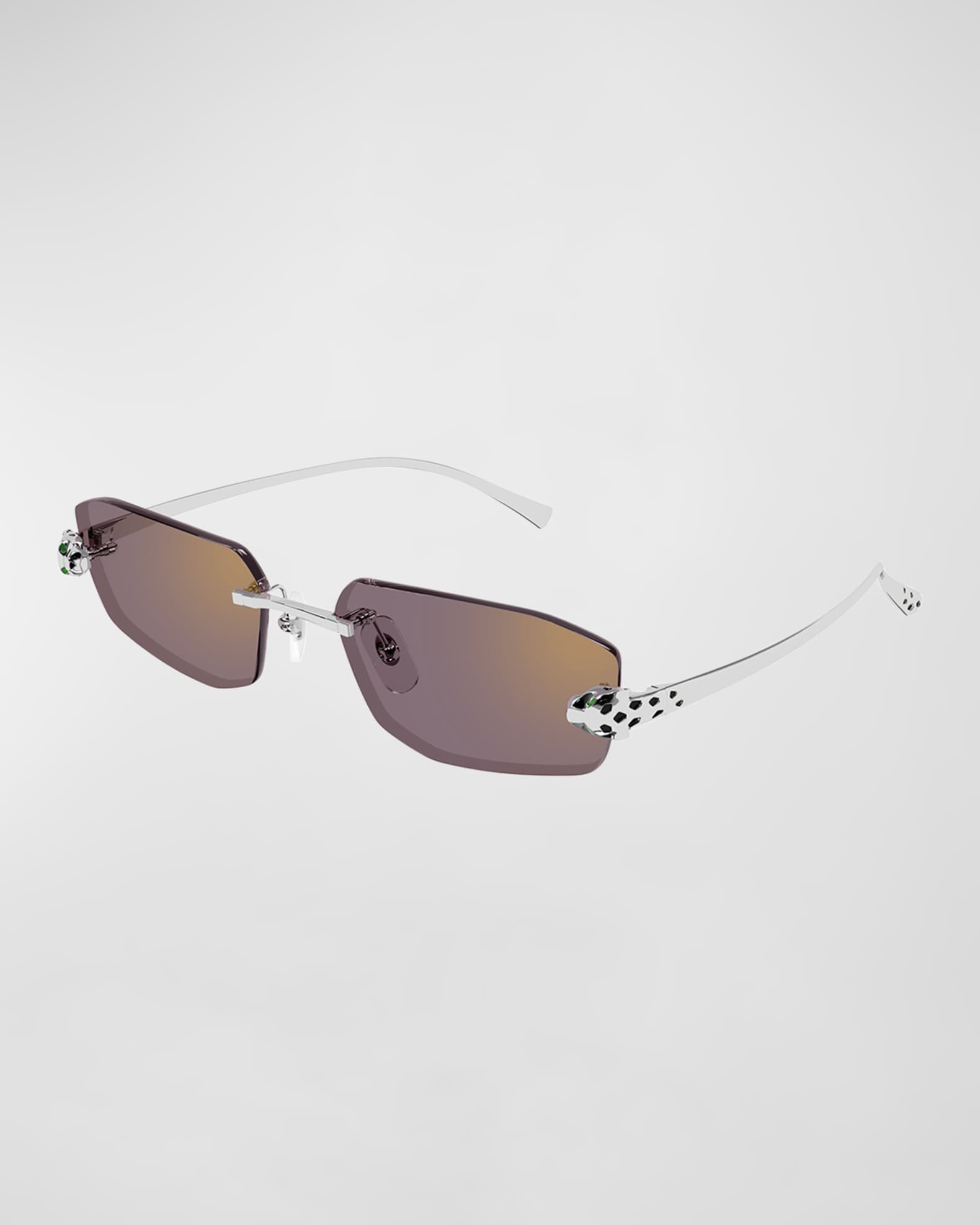 Cartier Rimless Metal Cat-Eye Sunglasses
