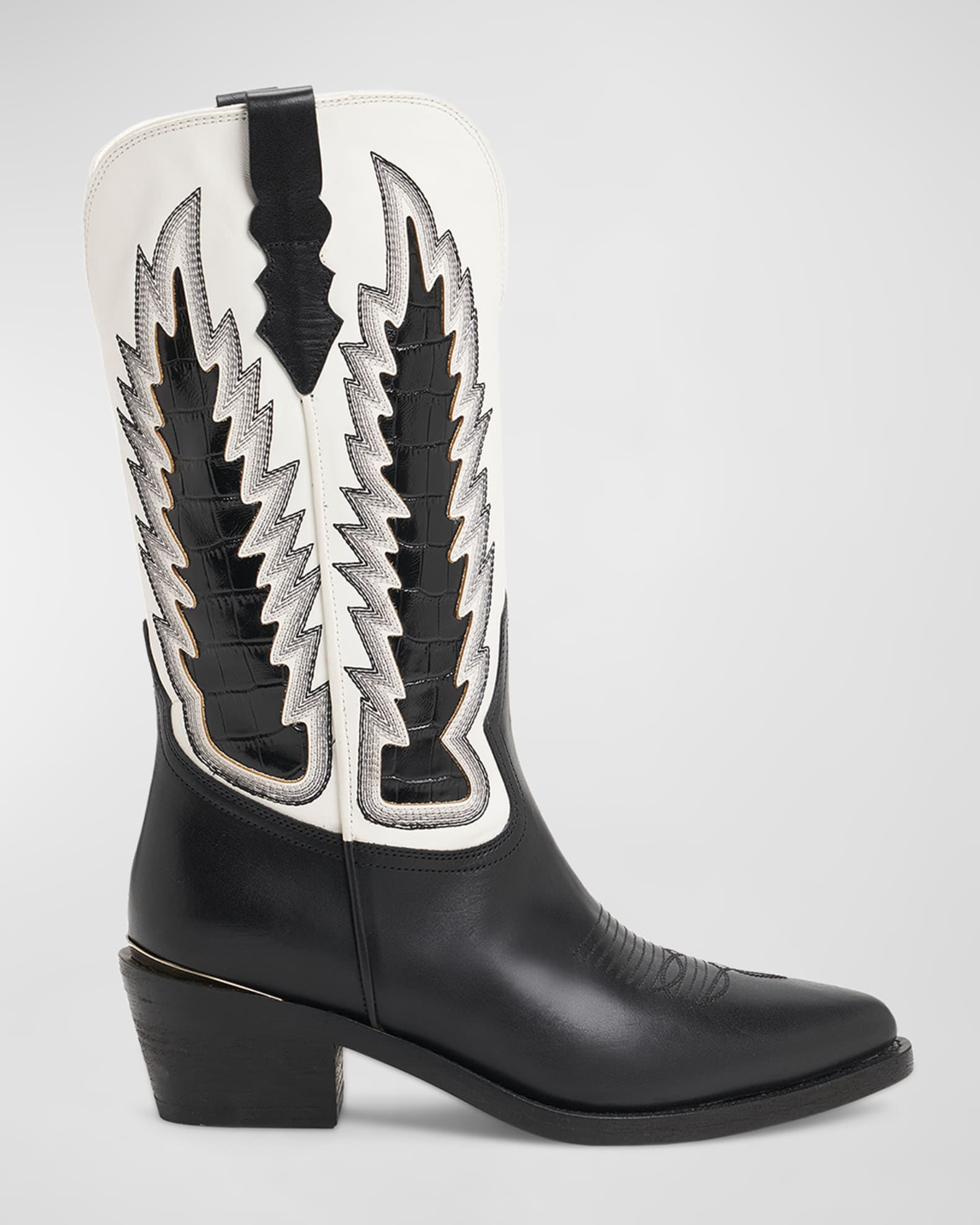 Whitney Mixed Leather Western Boots 0
