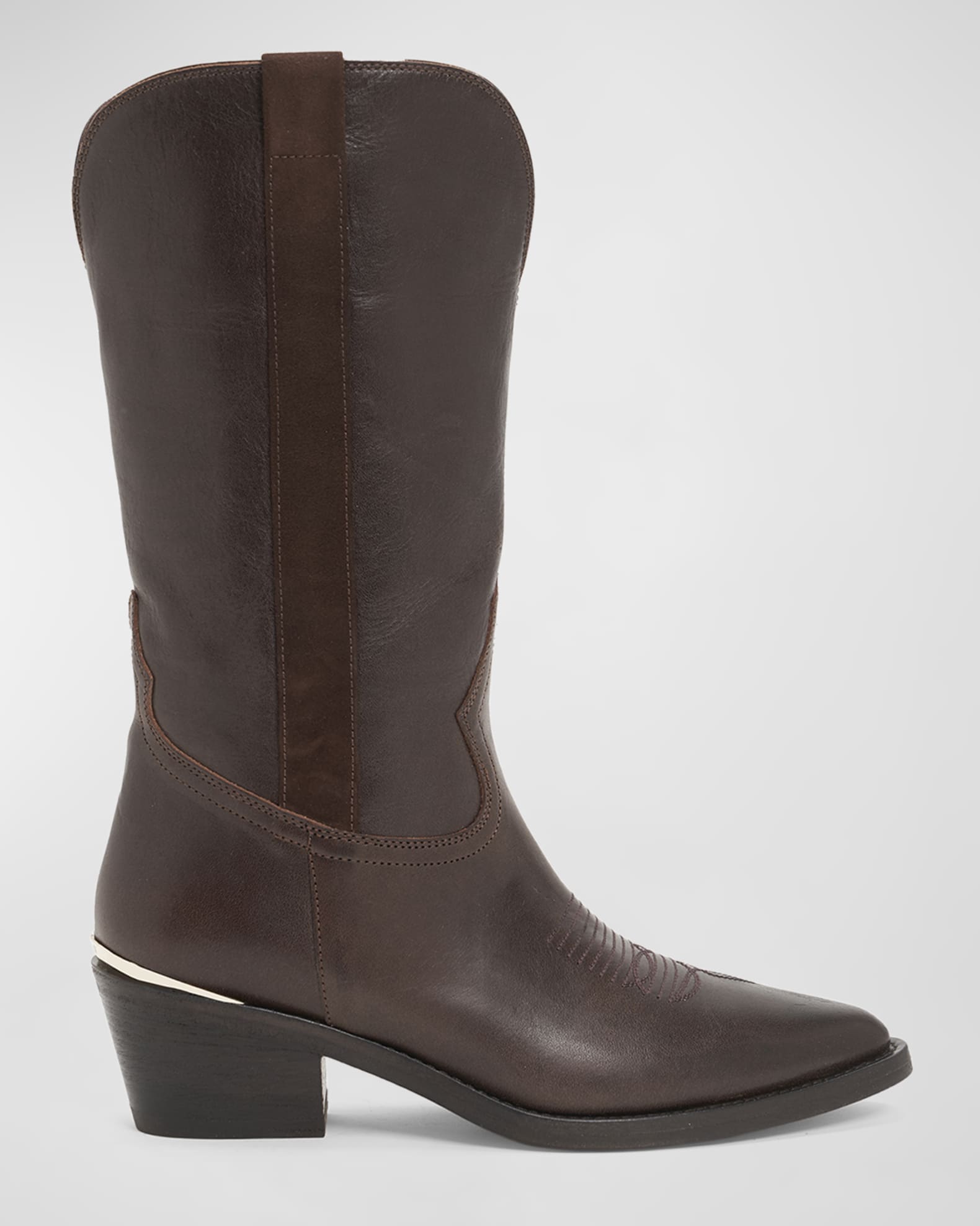 Jordana Mixed Leather Western Boots 0