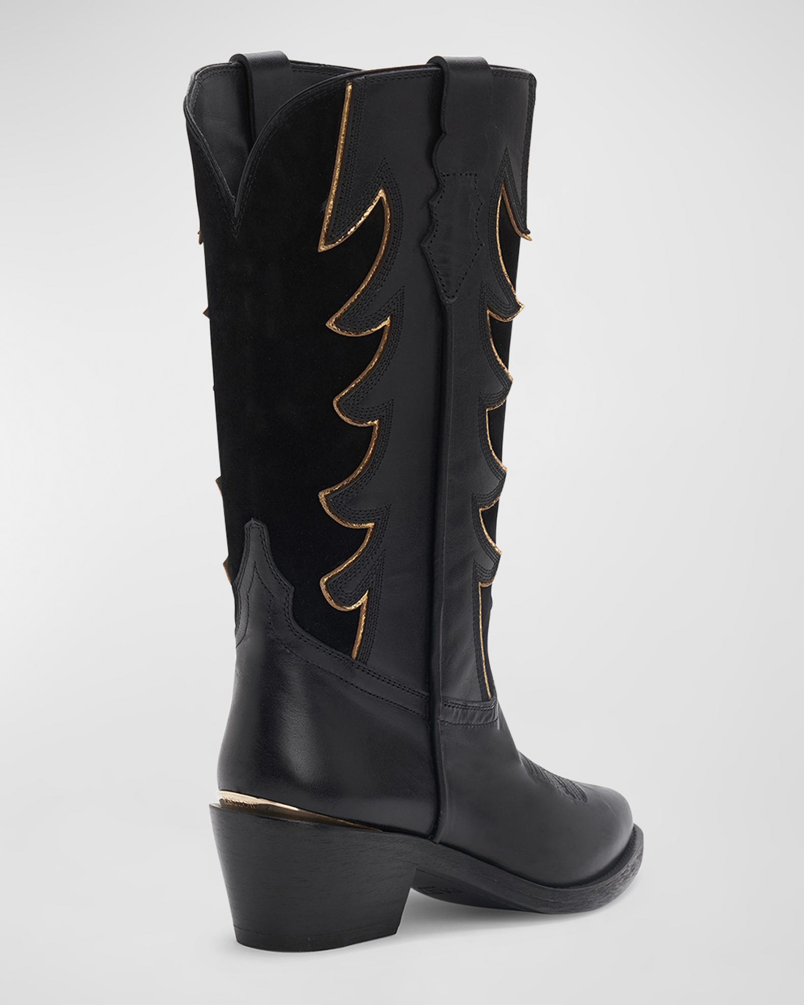 Partlow Rochelle Mixed Leather Western Boots | Neiman Marcus
