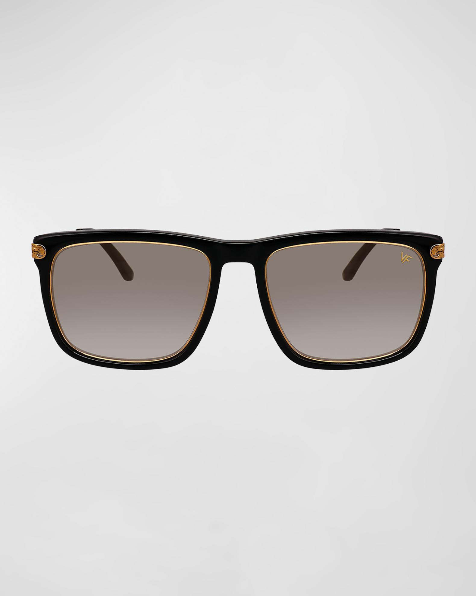 Vintage Frames Company Men's Don Acetate 24K Yellow Gold Rectangle ...