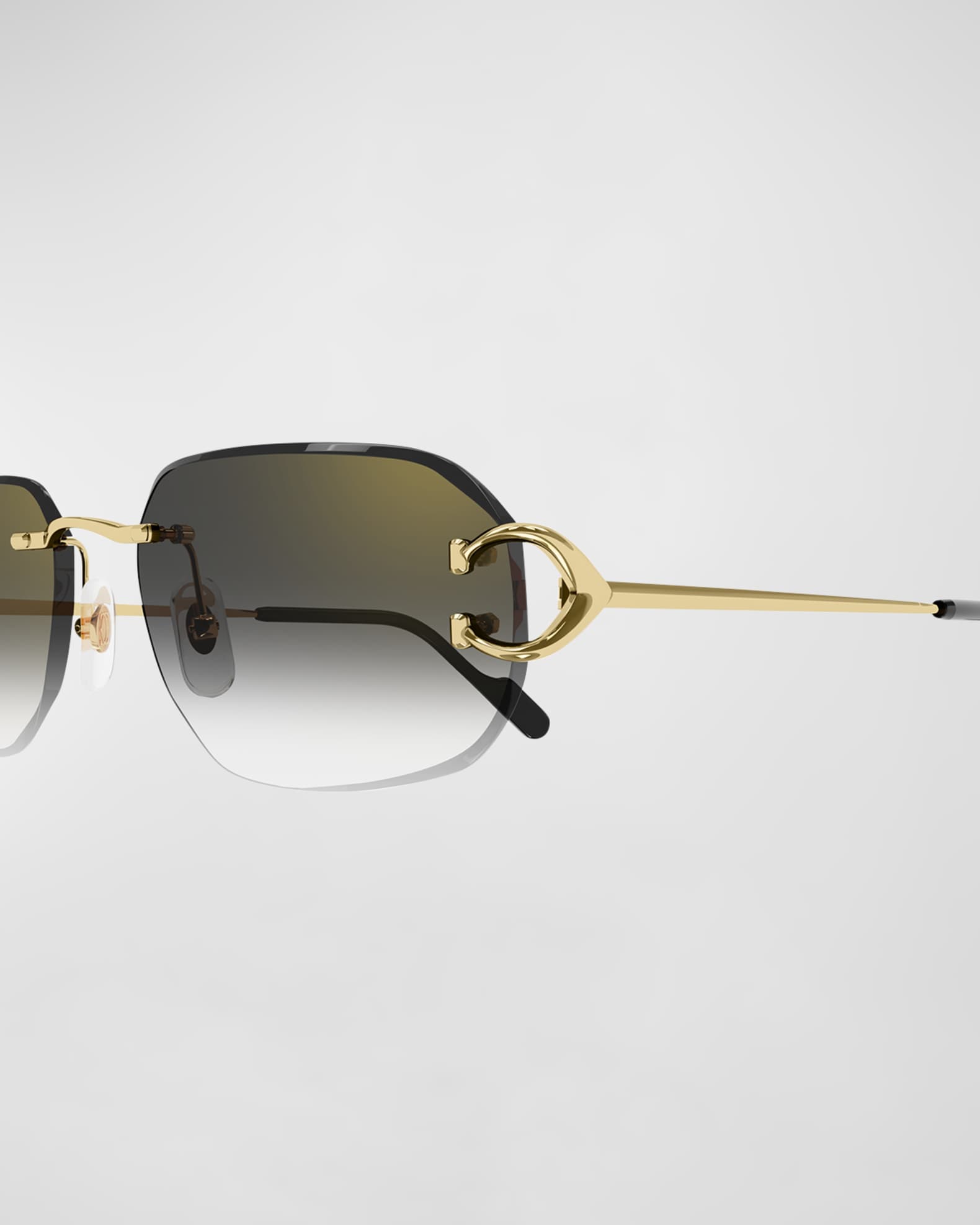 Men's Rimless Metal Rectangle Sunglasses 1