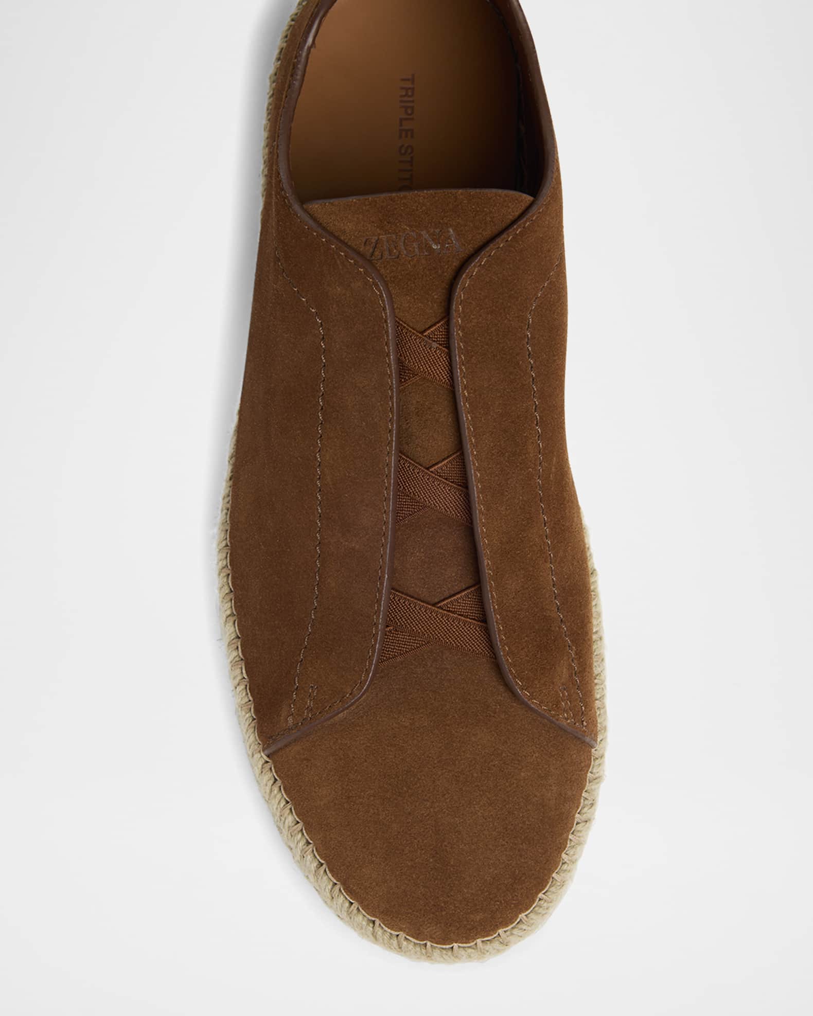 ZEGNA Men's Triple Stitch Suede Espadrille Sneakers | Neiman Marcus