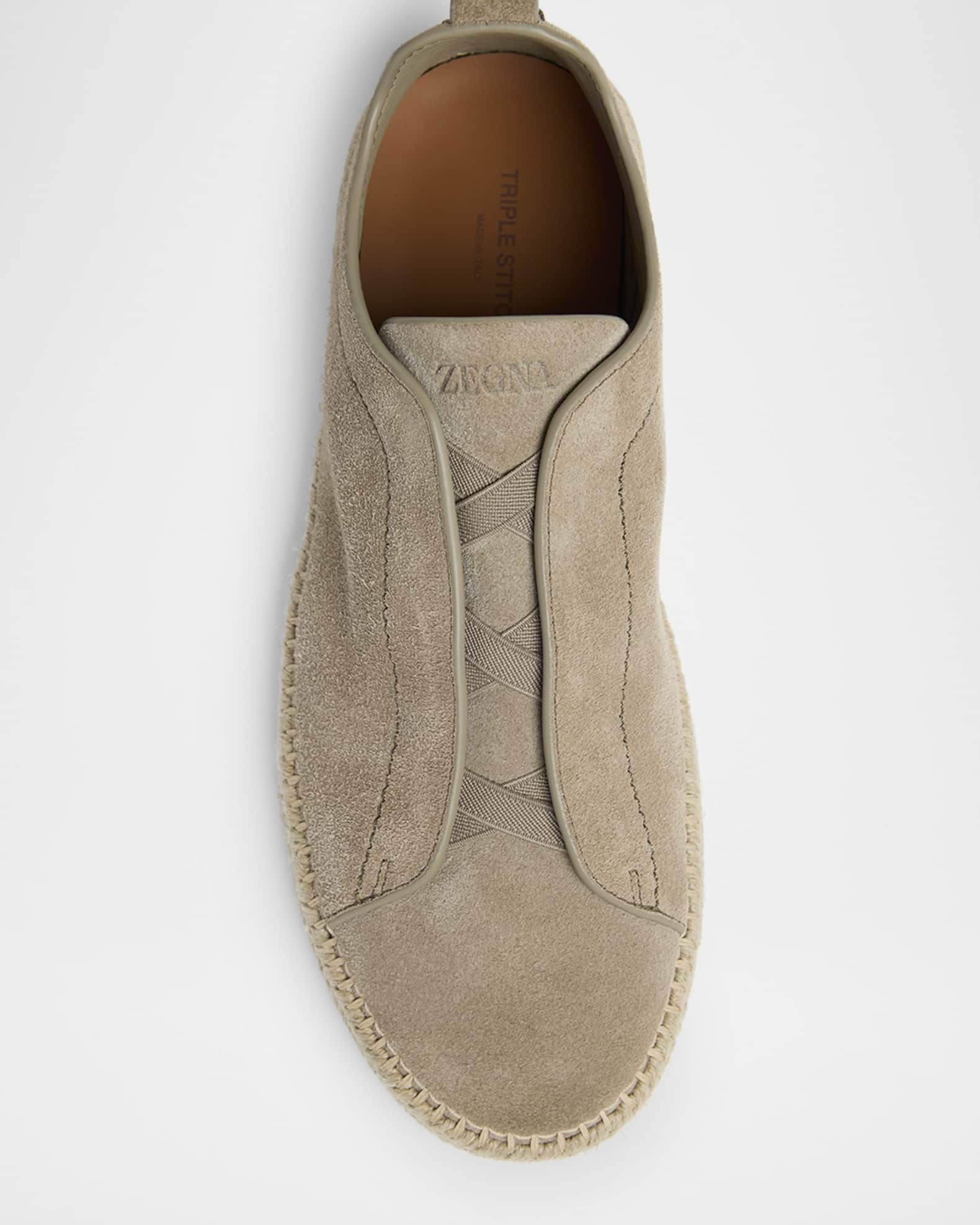 Men's Triple Stitch Suede Espadrille Sneakers