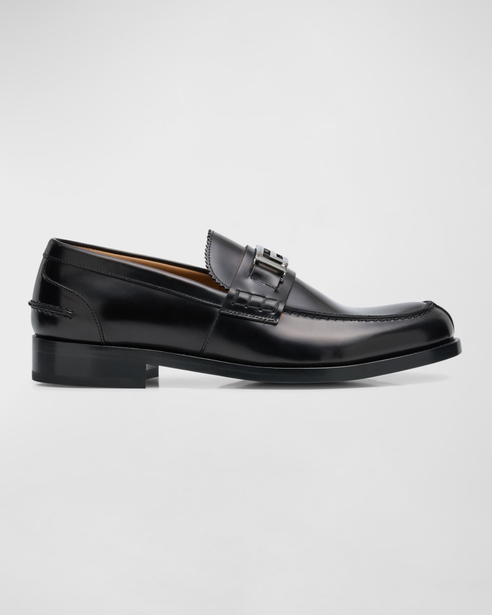 Versace Men's Greca Leather Penny Loafers | Neiman Marcus
