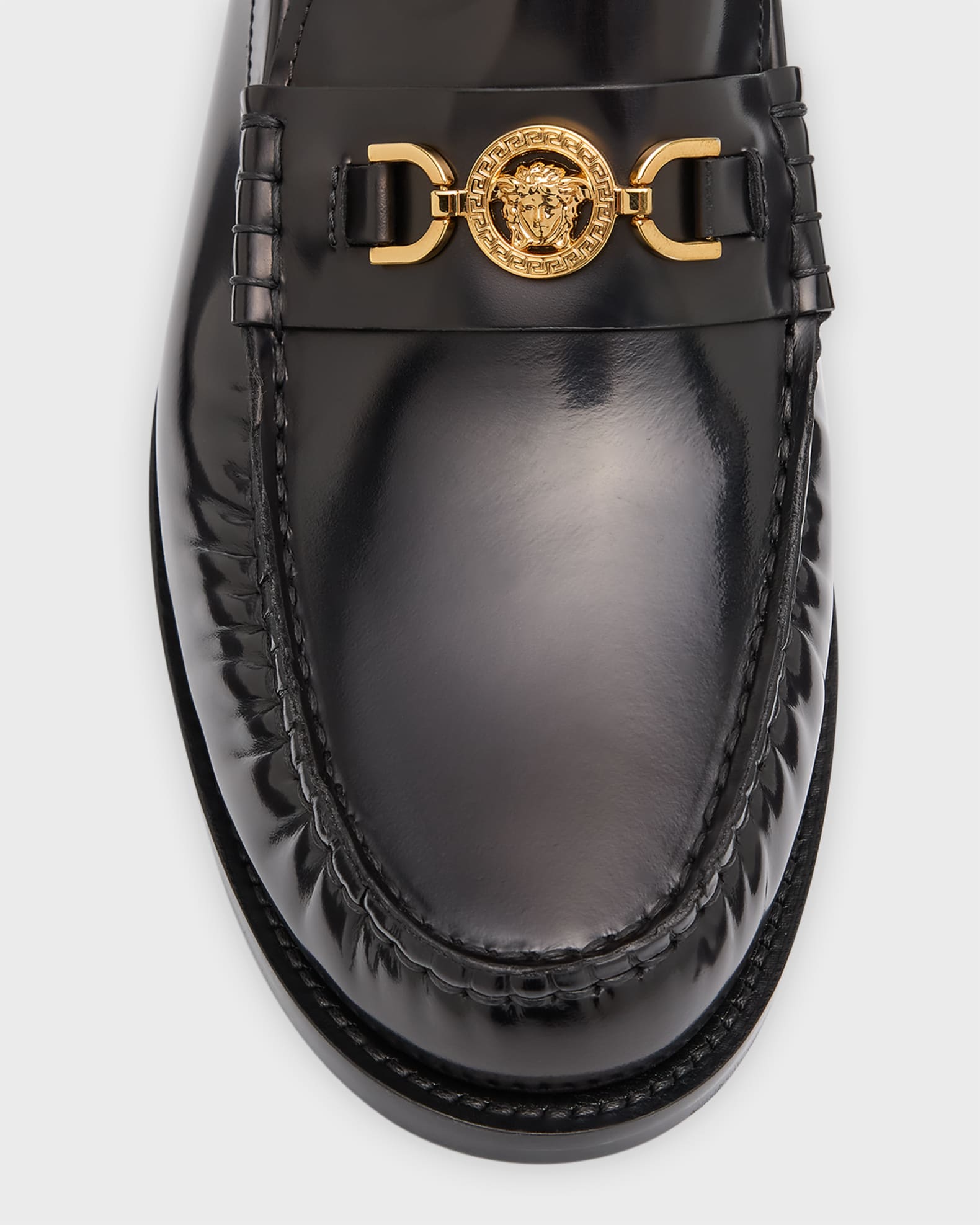 靴 gianniversace medusa coin loafer y2k 41 Versace Men's Medusa '95 Leather Penny Loafers | Neiman Marcus