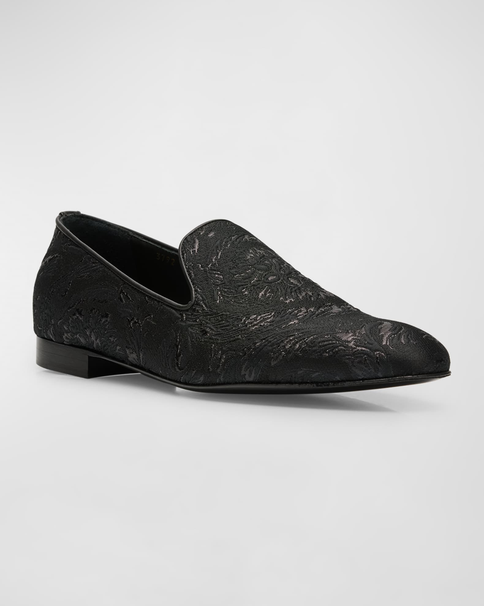 Versace Men s Baroque Fabric Smoking Slippers Neiman Marcus