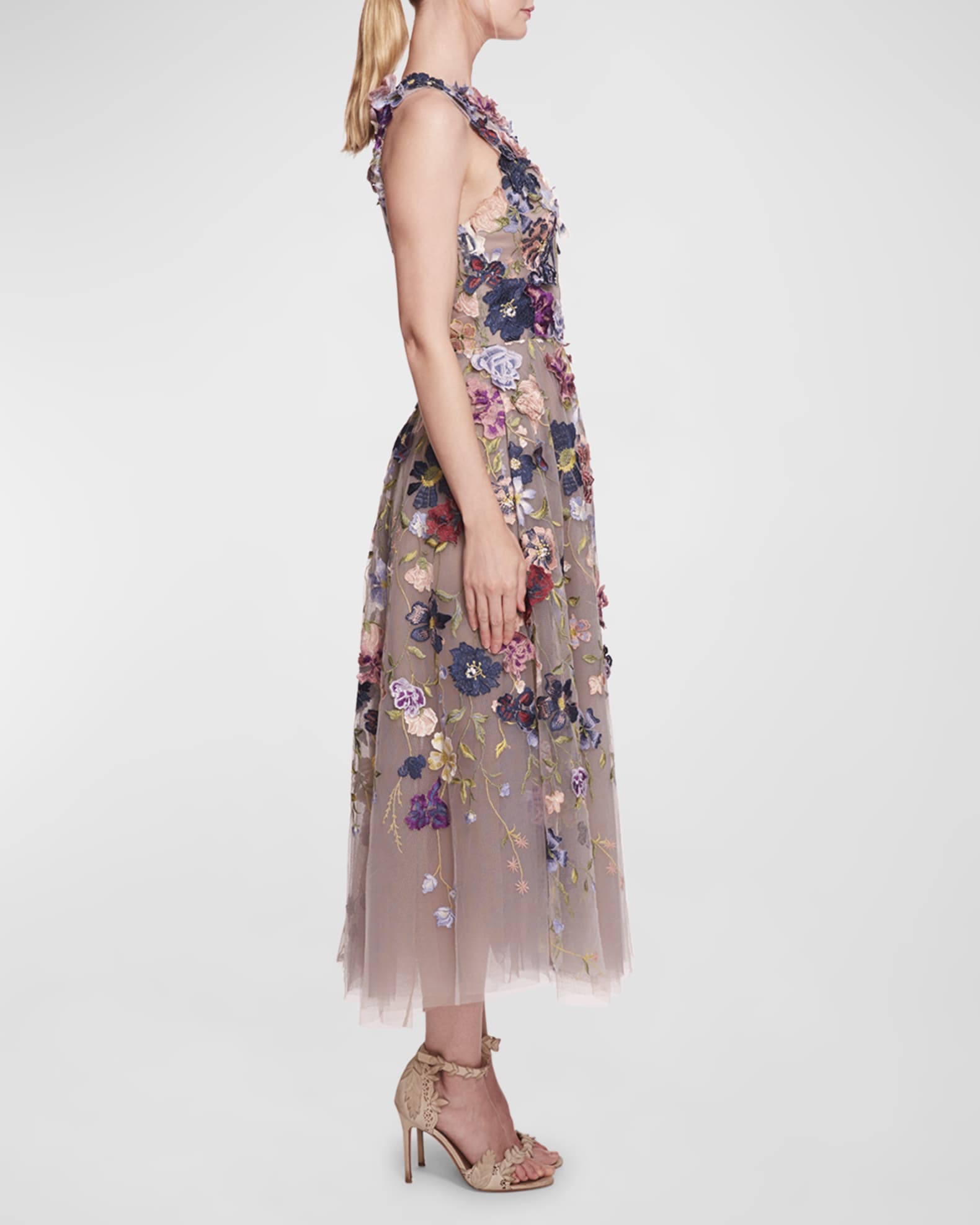 Floral embroidered cocktail dress cheap