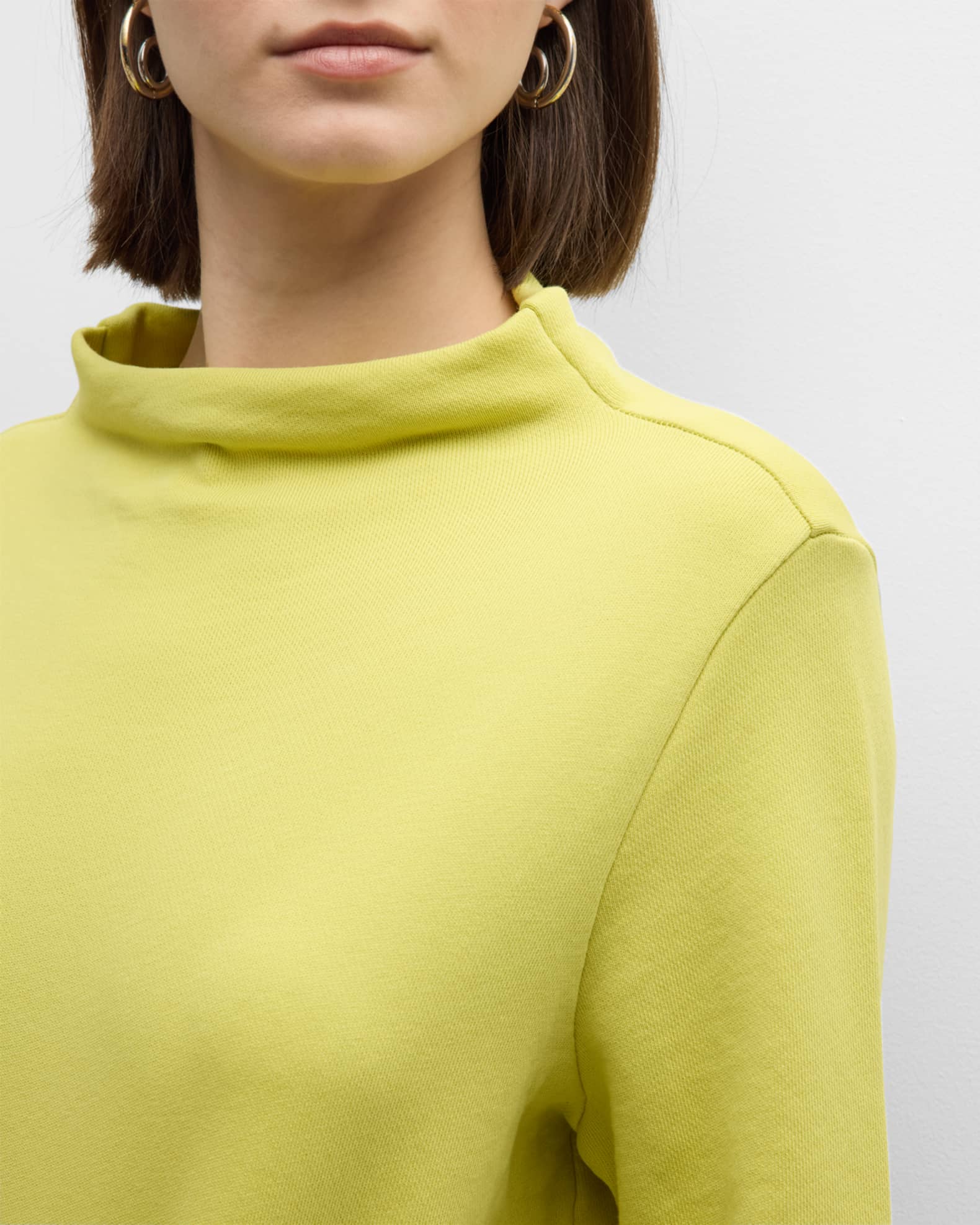 Organic Cotton Funnel Neck Top - Pearl
