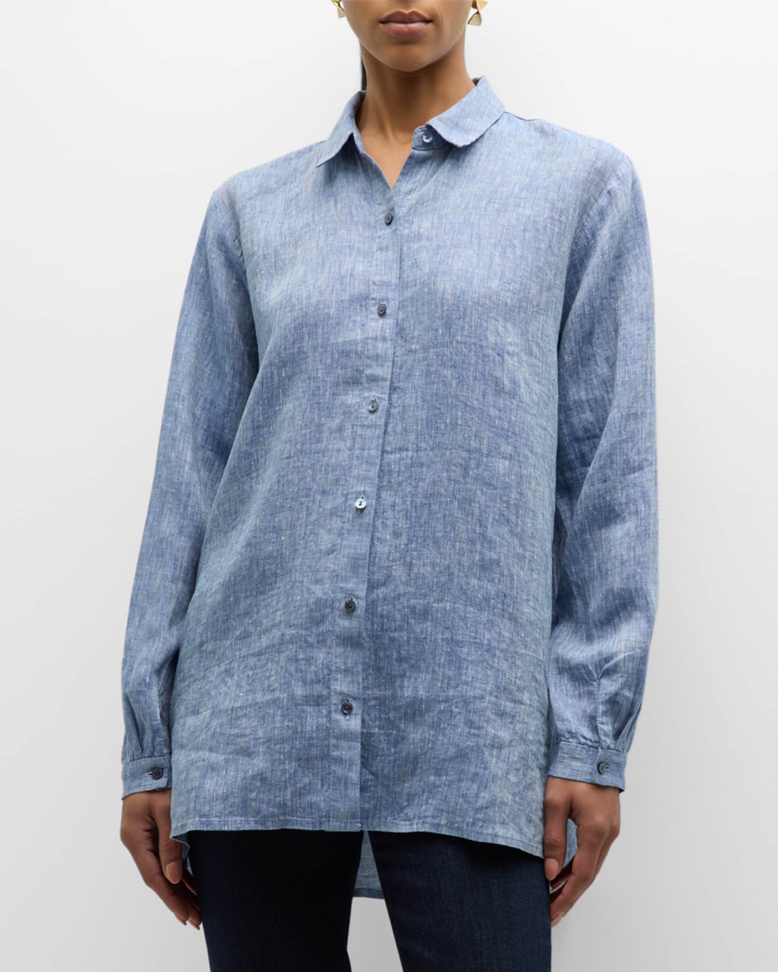 Petite linen hot sale shirt