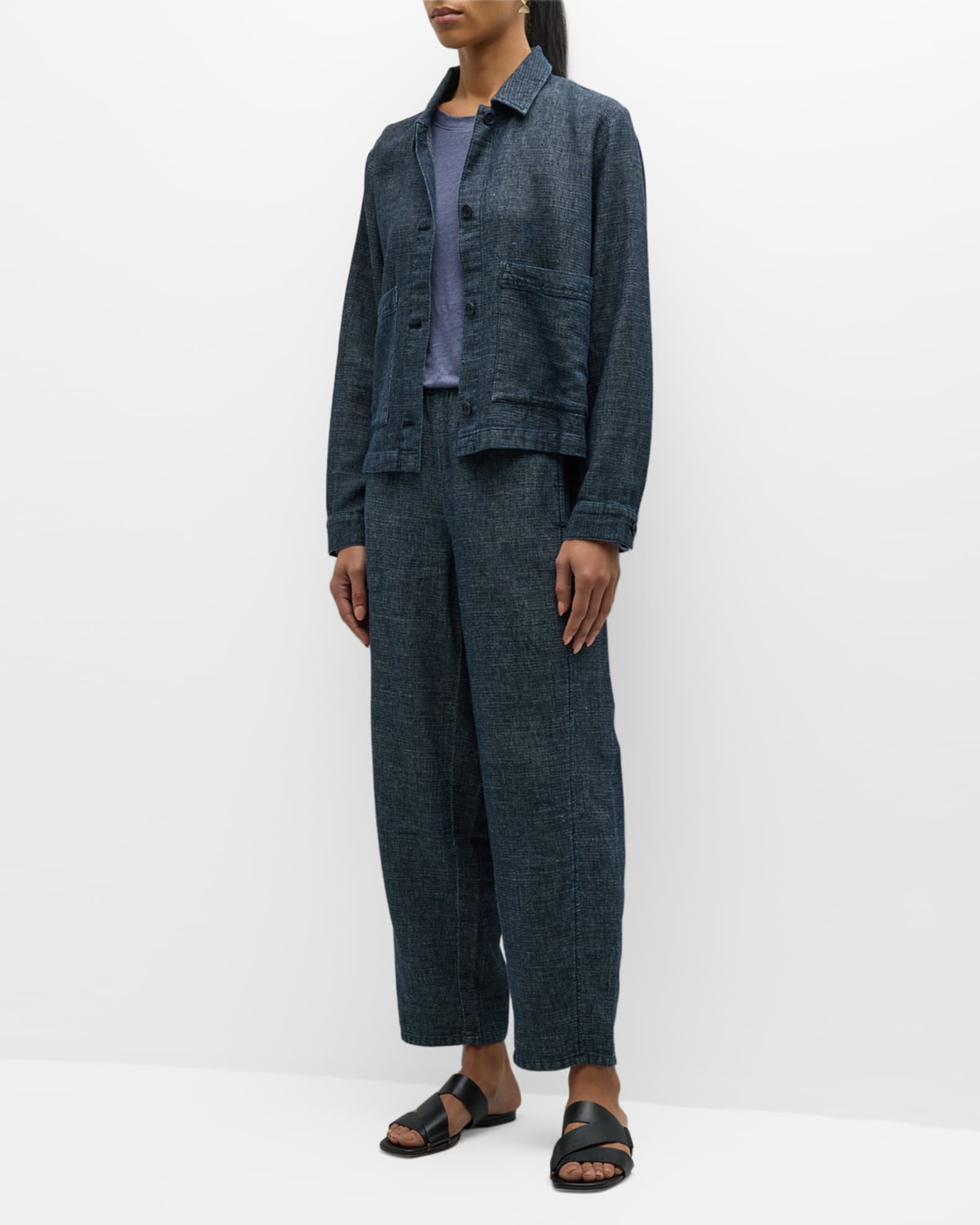 Eileen Fisher Cropped Straight-Leg Pants | Neiman Marcus