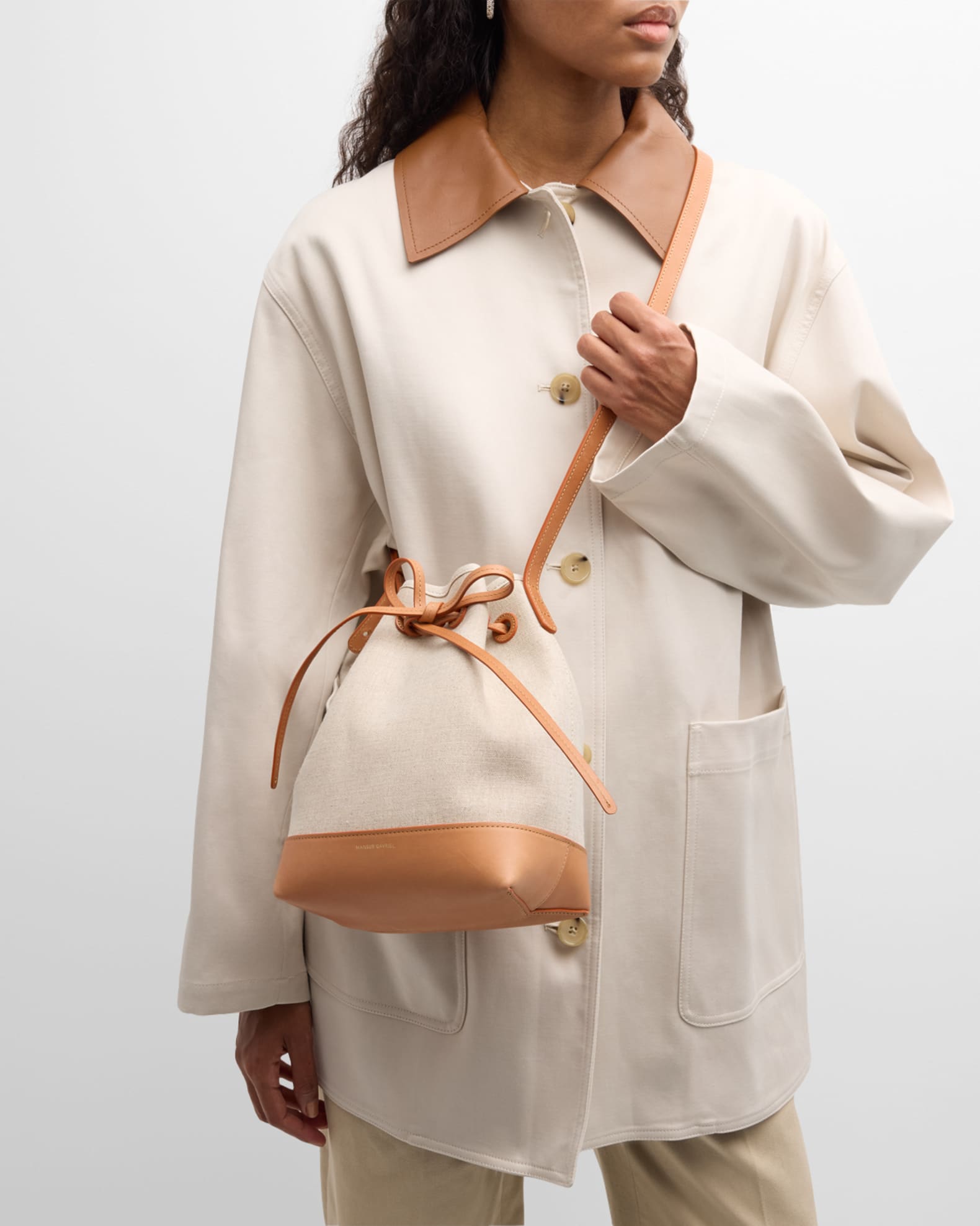 Mini Drawstring Canvas Bucket Bag 1