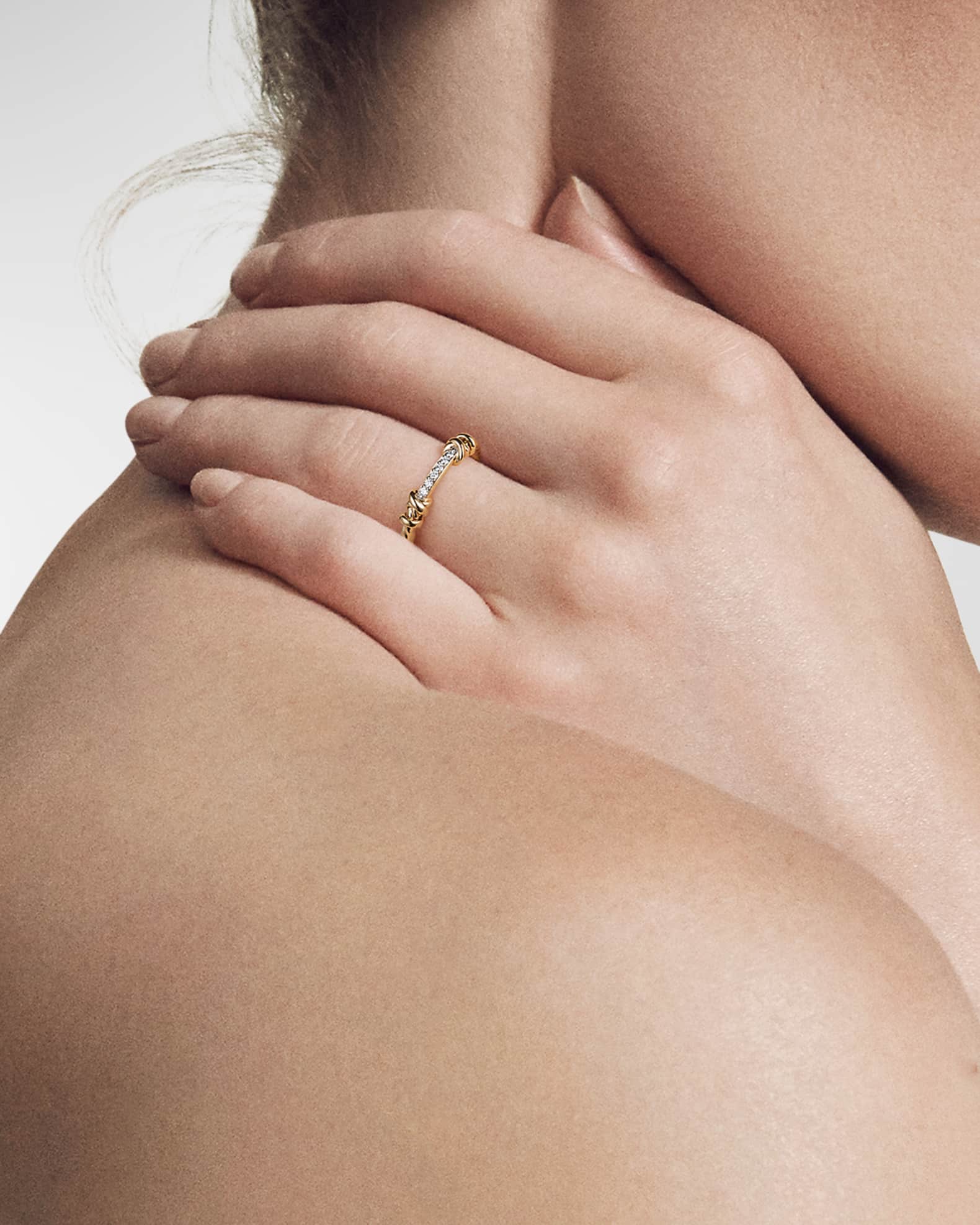 Petite Helena Wrap Ring with Diamonds in 18K Gold, 4mm 1