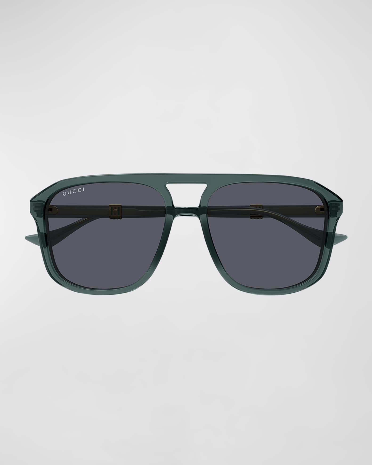 Gucci Men's Double-Bridge Acetate Aviator Sunglasses | Neiman Marcus