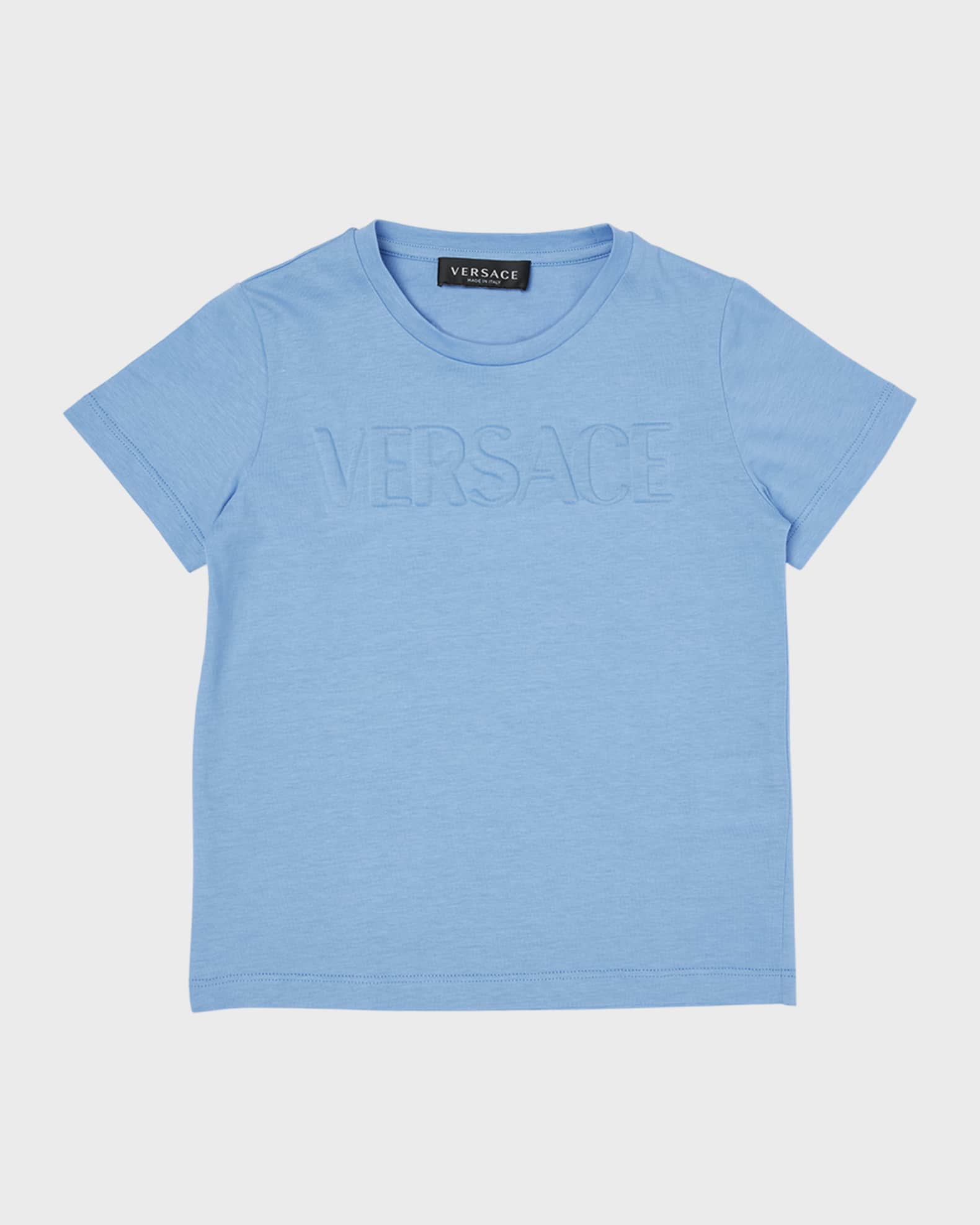 【VERSACE】Logo Cotton Jersey T-shirt Sky Blue Versace Men's Medusa Logo T-Shirt | Neiman Marcus