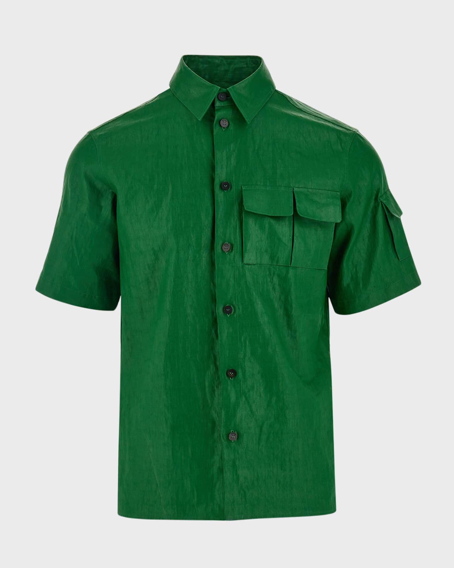 Ferragamo Men's Coated Linen Sport Shirt