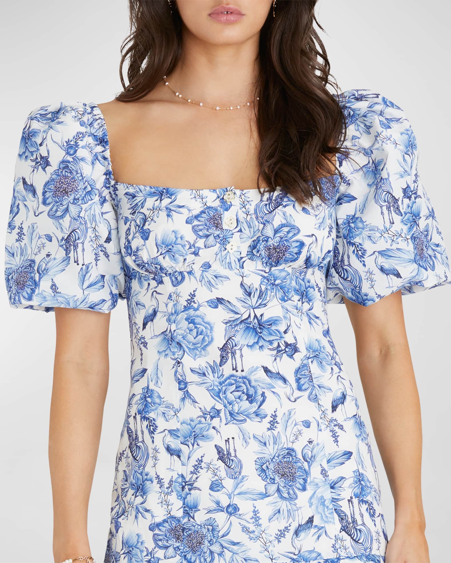 Aqua Blu Australia Azalea Scarlet Puff-Sleeve Mini Dress | Neiman Marcus