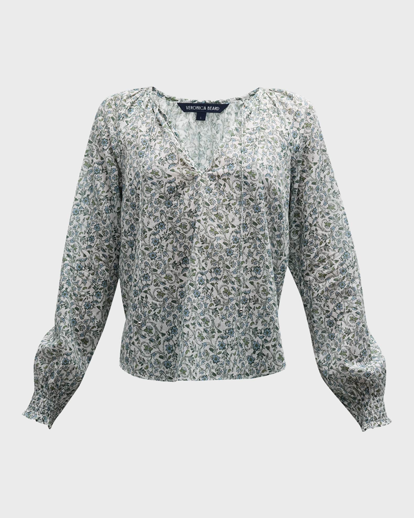 Veronica Beard Layana Floral Long-Sleeve Top