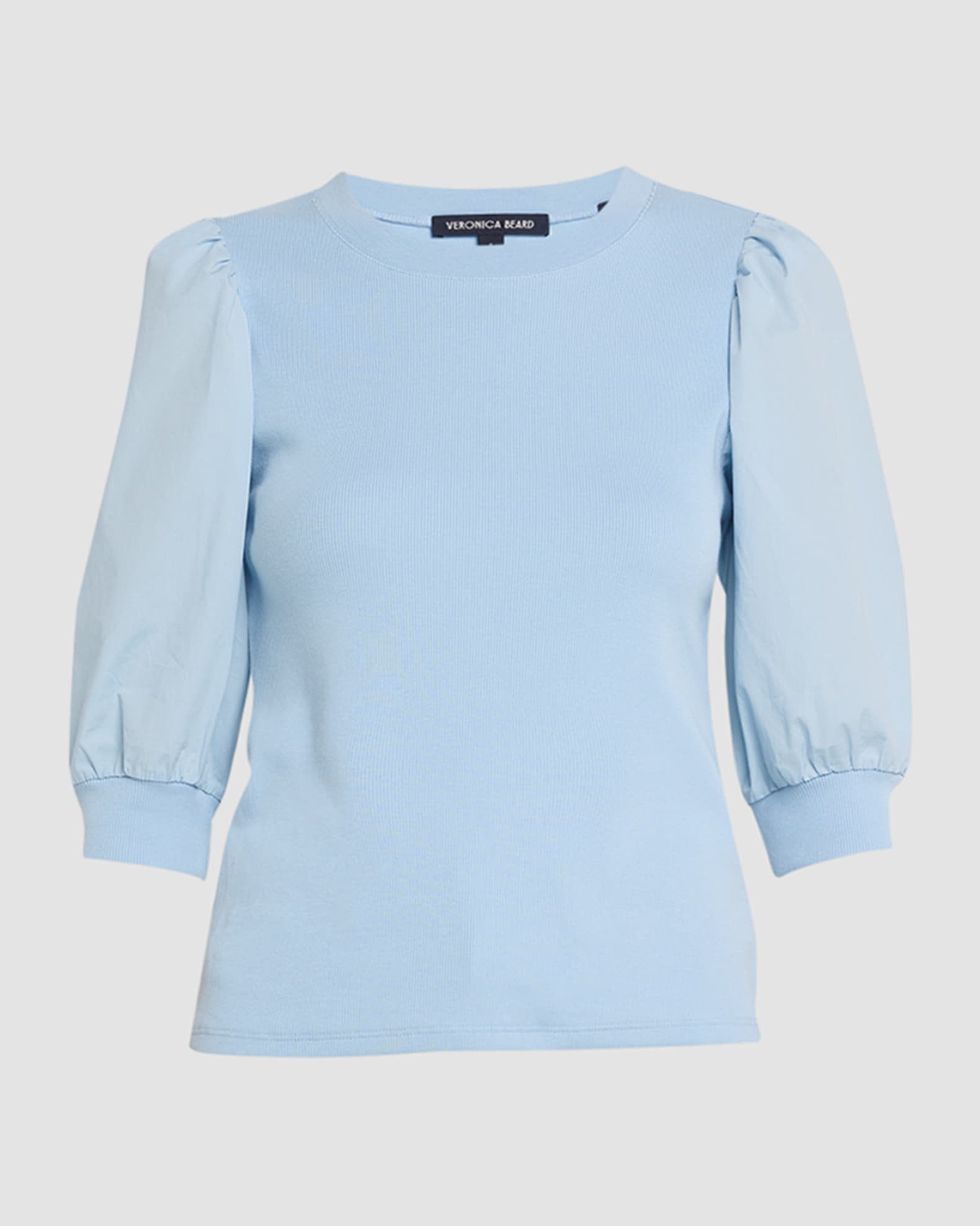 Veronica Beard Coralee Knit Puff-Sleeve Top