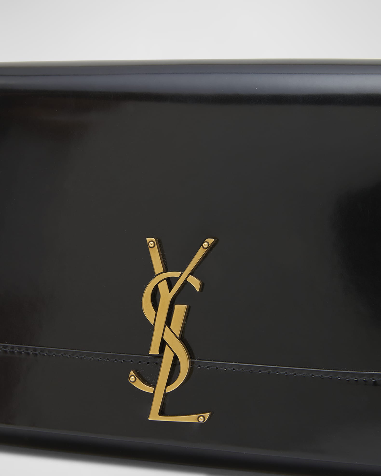 Saint Laurent Cassandra YSL Flap Leather Wristlet Neiman Marcus