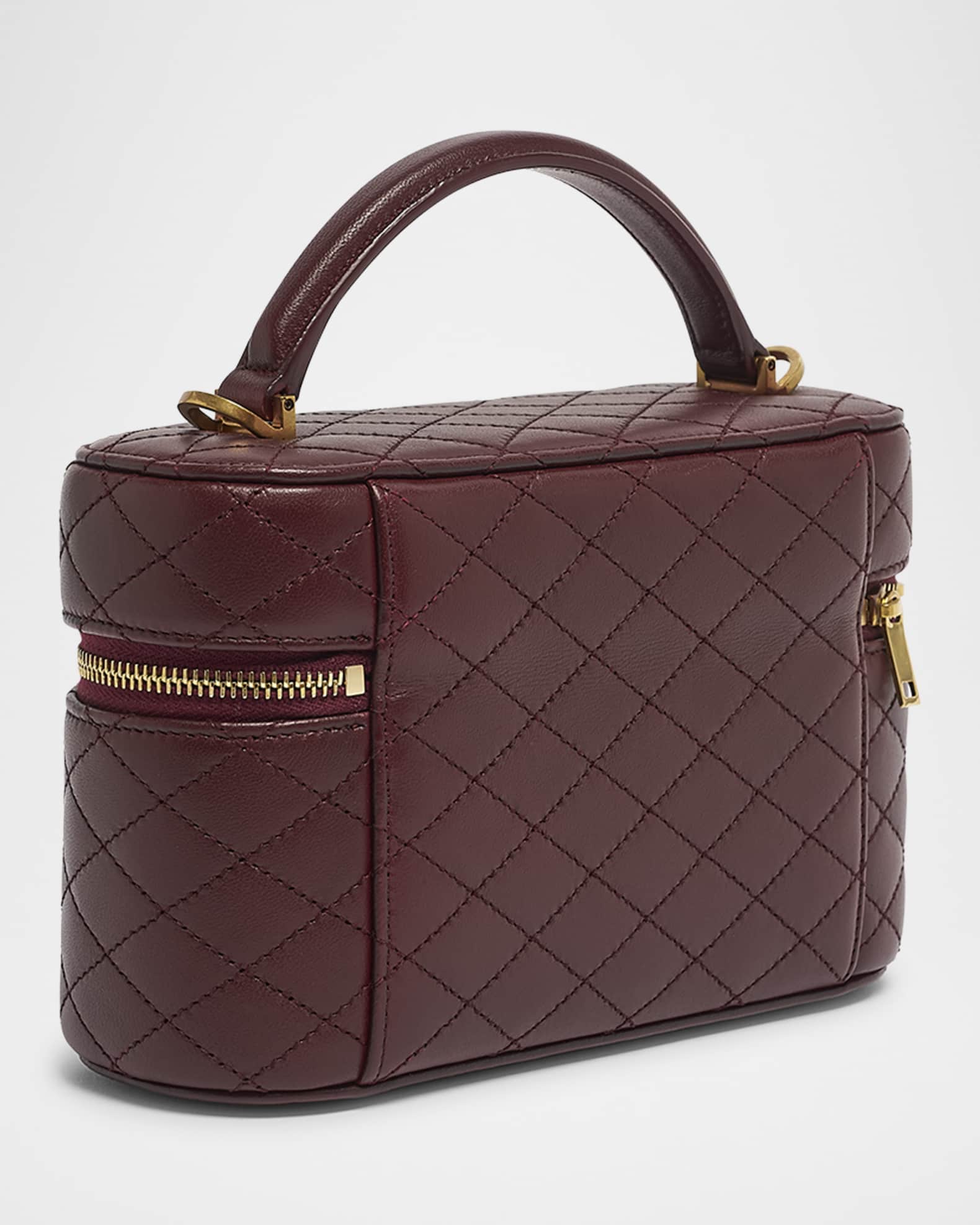 Saint Laurent Gabby Mini Vanity Case in Quilted Leather with Gold Hardware Neiman Marcus