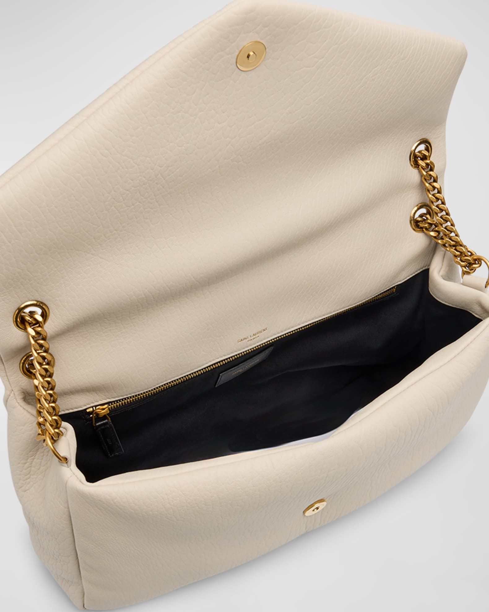 Saint Laurent Calypso Large YSL Shoulder Bag in Leather