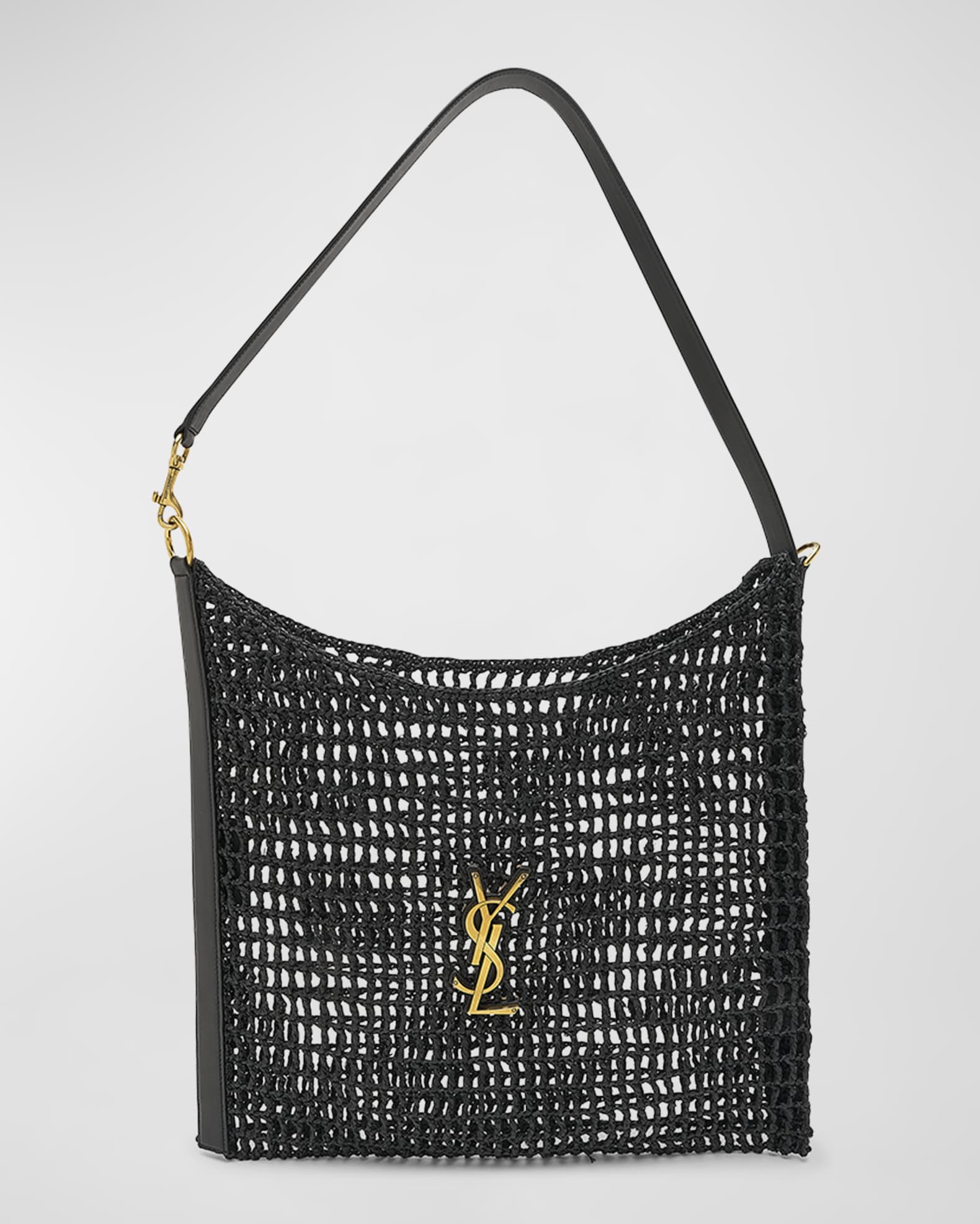 新着商品 Raffia in Bag Shoulder Monogram YSL Oxalis with Hardware Bronze バッグ