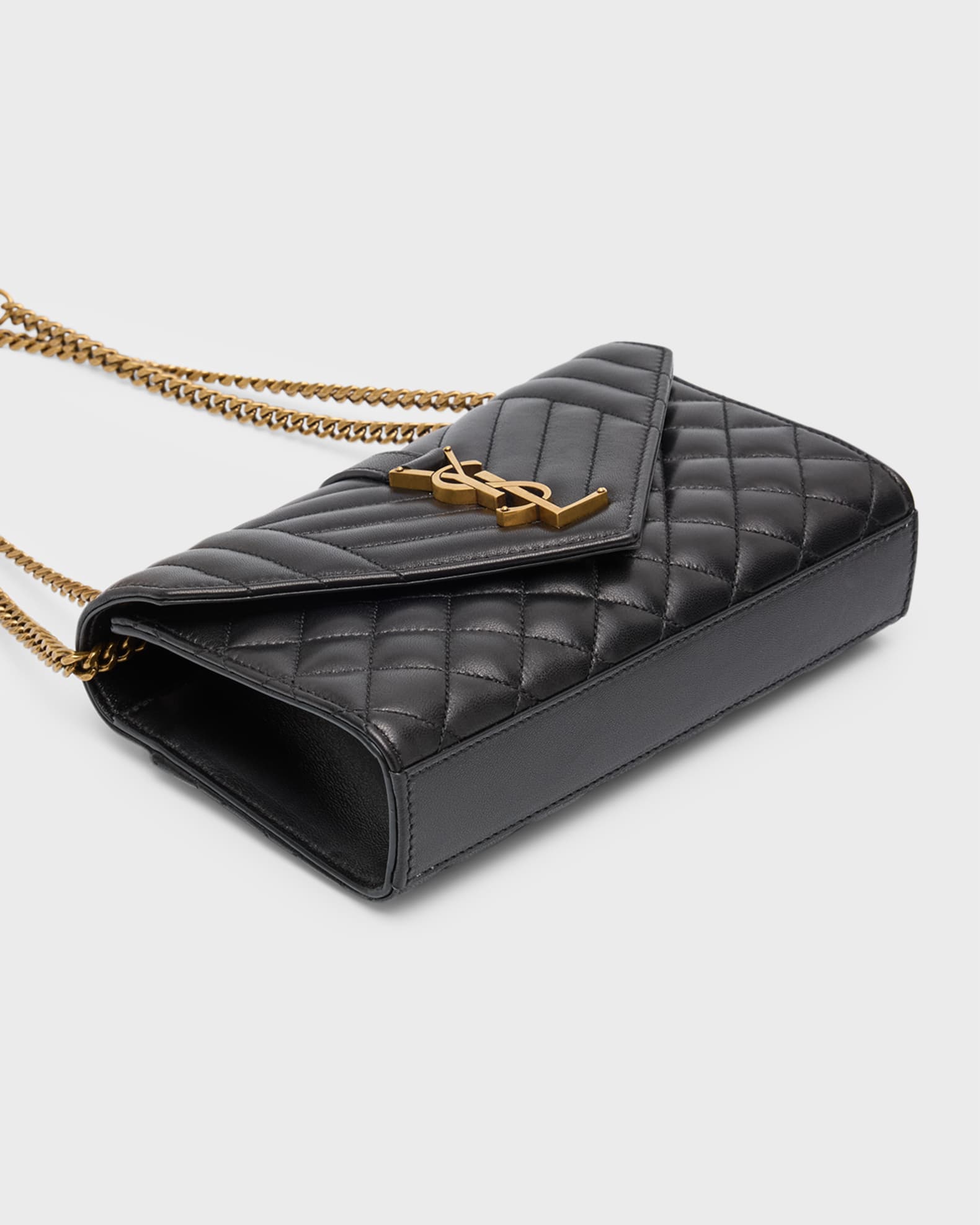 Envelope Triquilt Small YSL Shoulder Bag in Smooth Leather