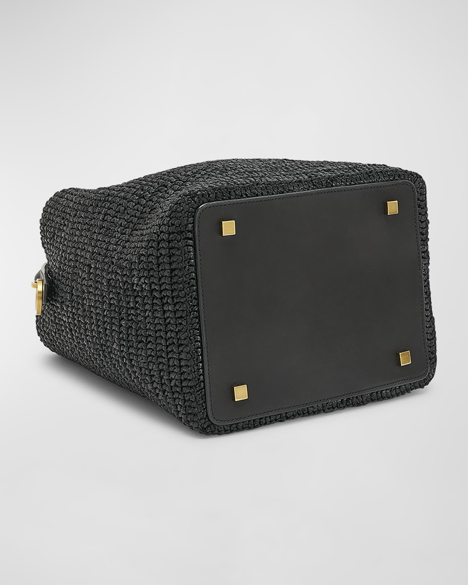 【関税&送料込】Saint Laurent Black Raffia Le 37 Bucket Bag Saint Laurent - Le37 Black Raffia Bucket Bag | Mitchell Stores