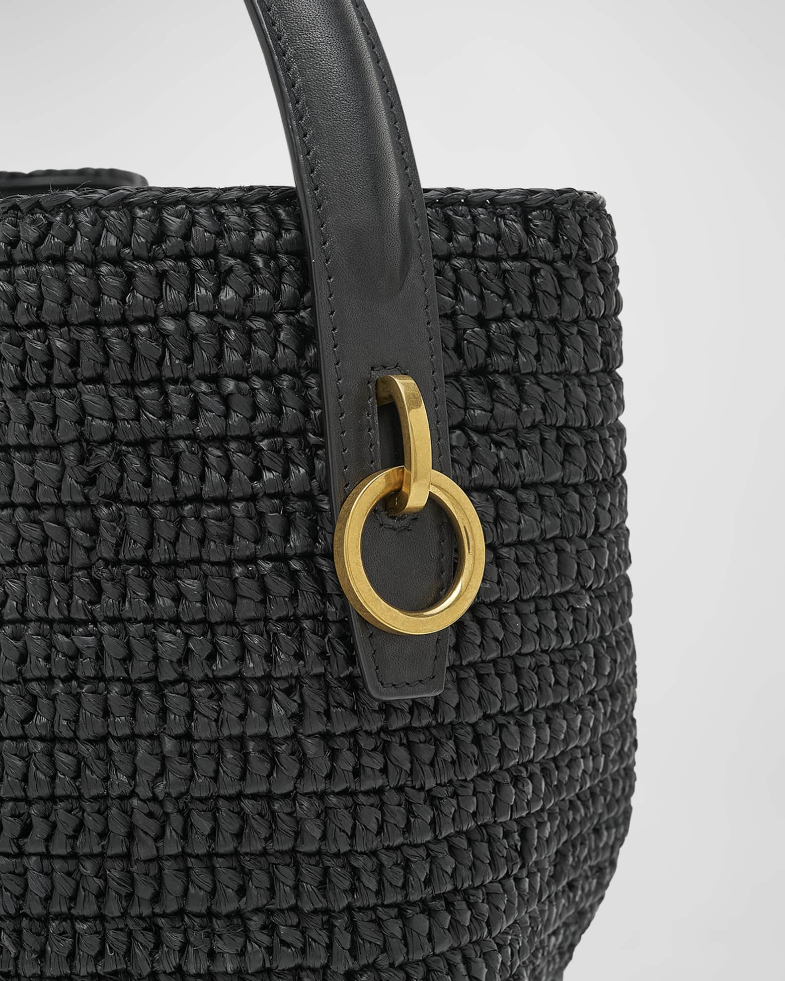 Saint Laurent Le 37 Raffia Bucket Bag | Neiman Marcus