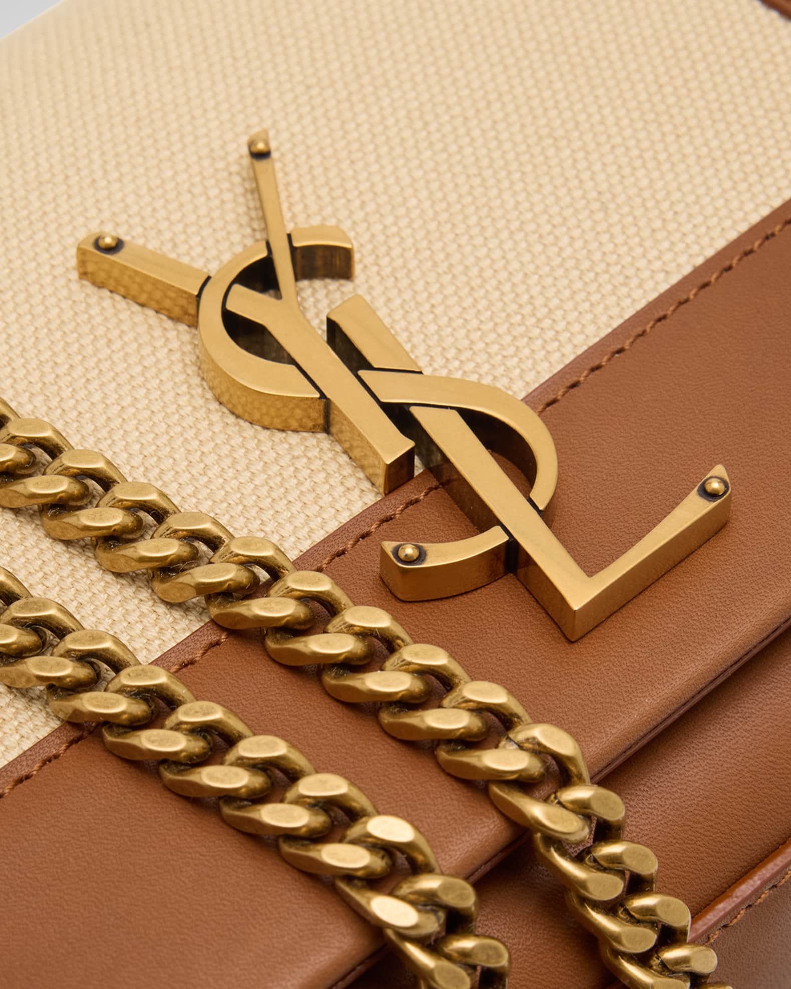 Saint laurent sunset monogram ysl small calf leather wallet on chain outlet