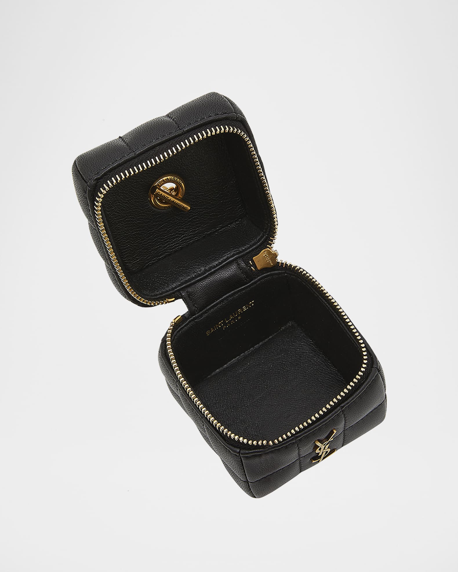 Saint Laurent Mini YSL Cube Leather TopHandle Bag Neiman Marcus