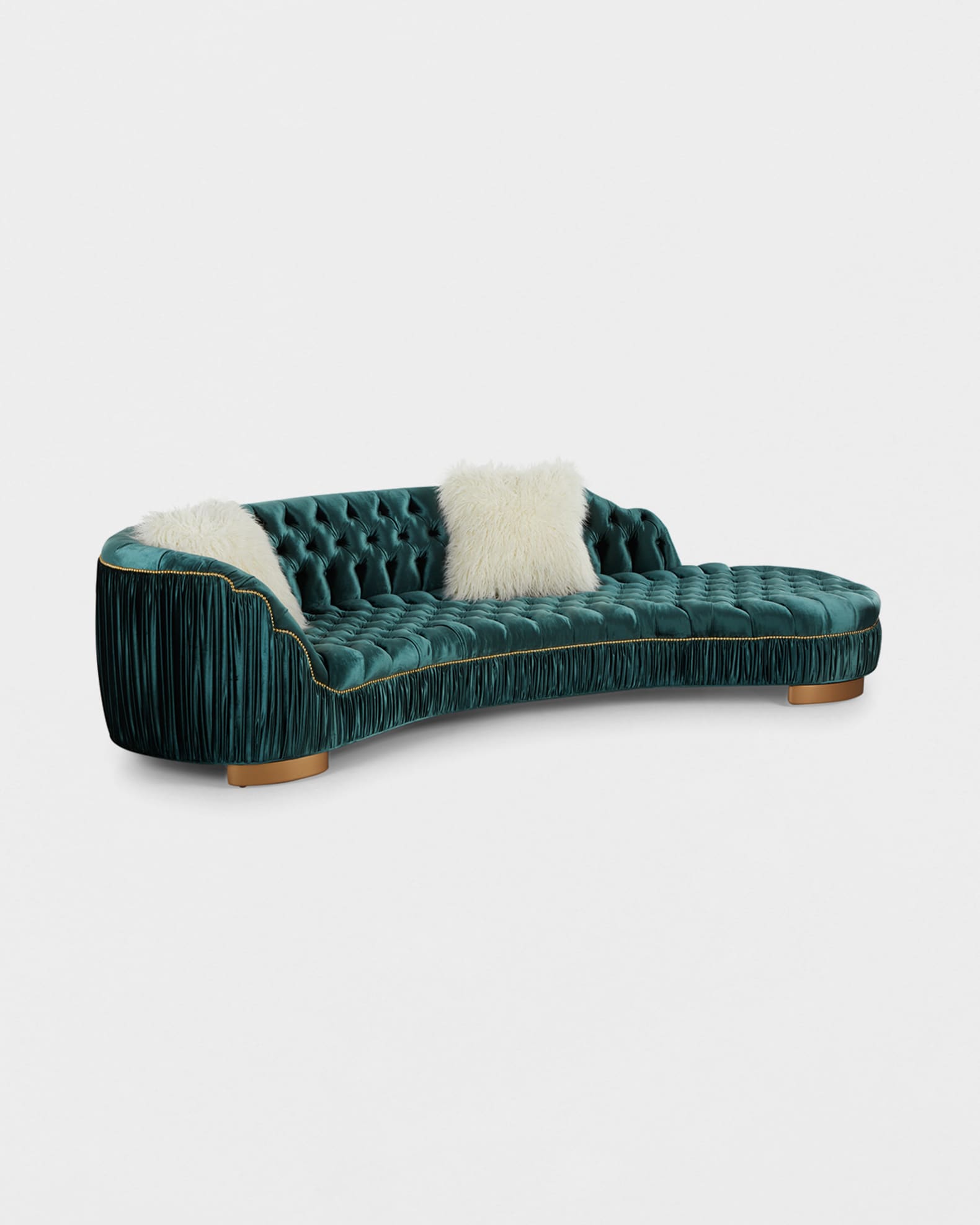 Ava 118" Chaise-Style Sofa 1