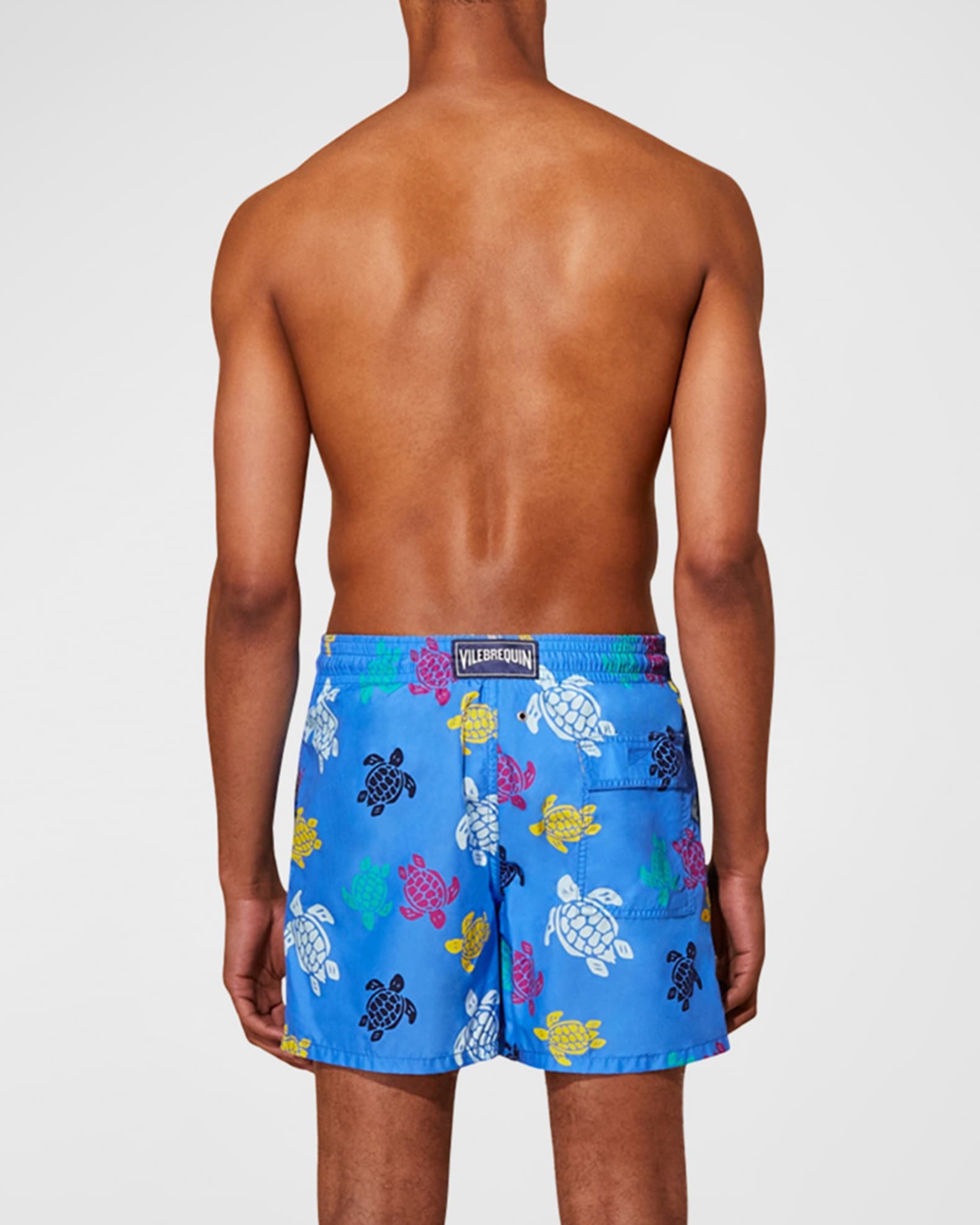 White Multicolor Tortues Swim Trunks main image 0