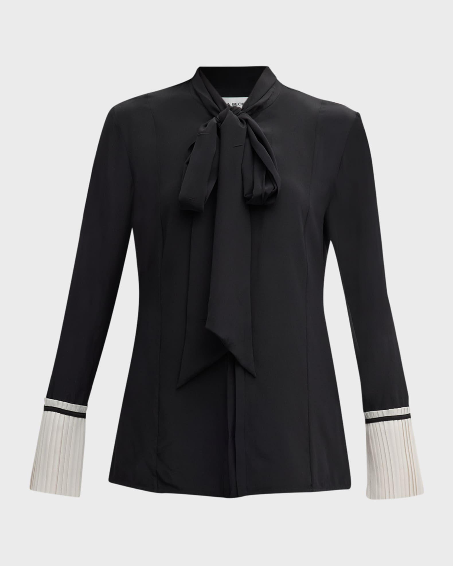 victoria beckham silk tie neck blouse