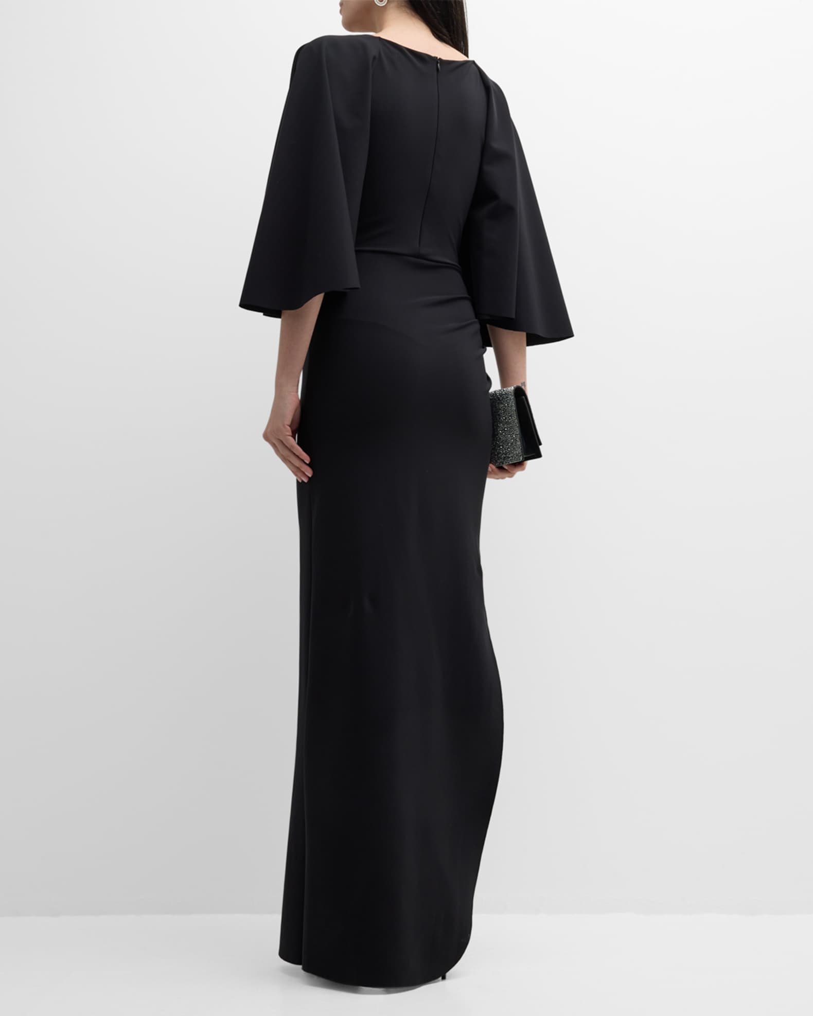 Chiara Boni La Petite Robe Salvia Side-Slit Embellished Column Gown ...