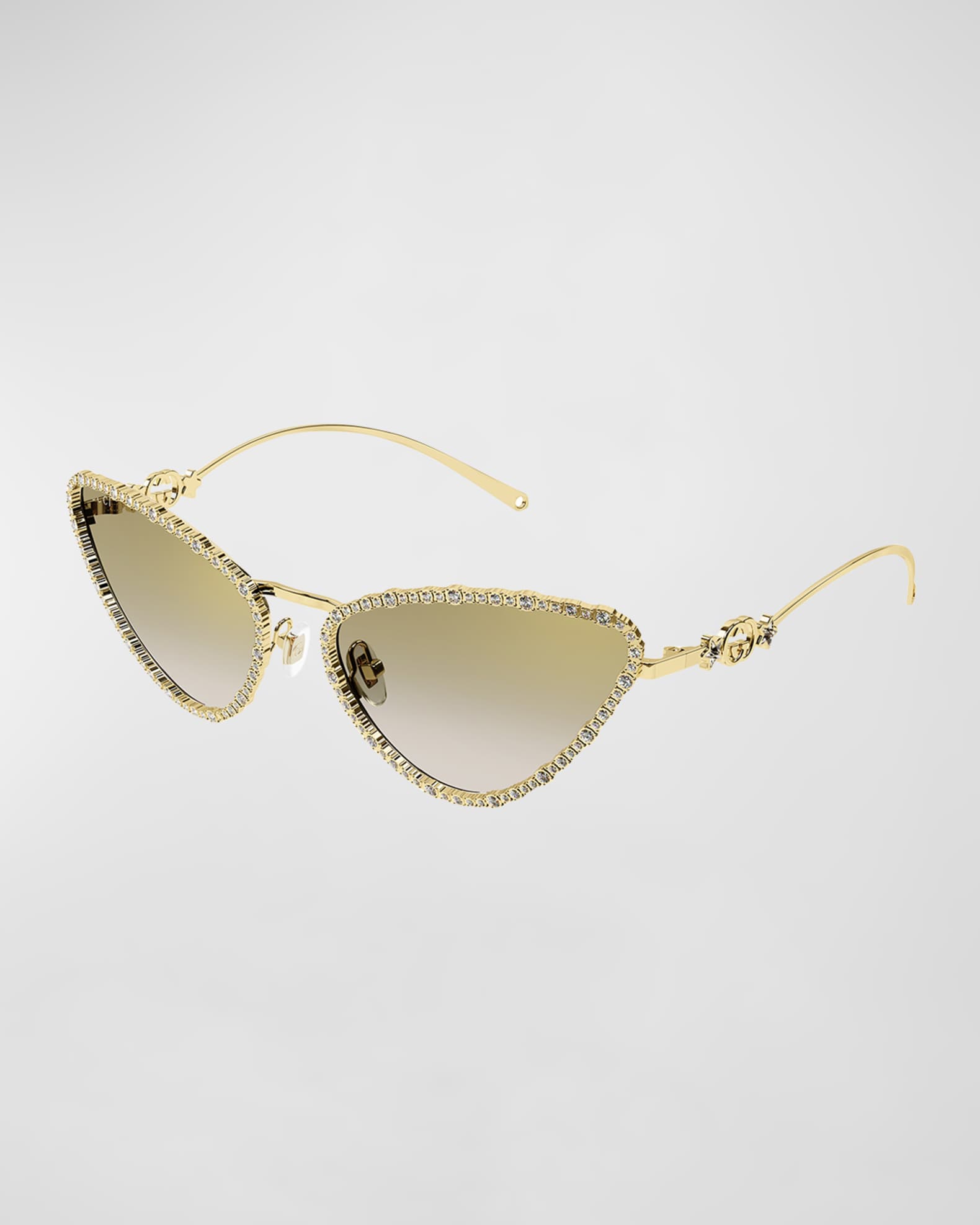 Gucci GG Star Embellished Metal Cat-Eye Sunglasses