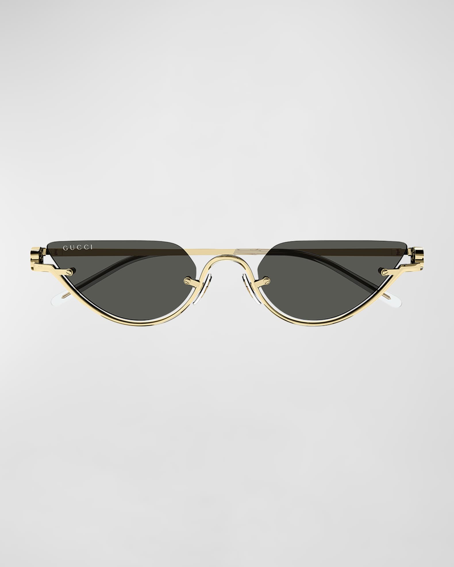 小物 GUCCI half rim sunglasses black archive Gucci Half-Rimmed Metal Cat-Eye Sunglasses | Neiman Marcus