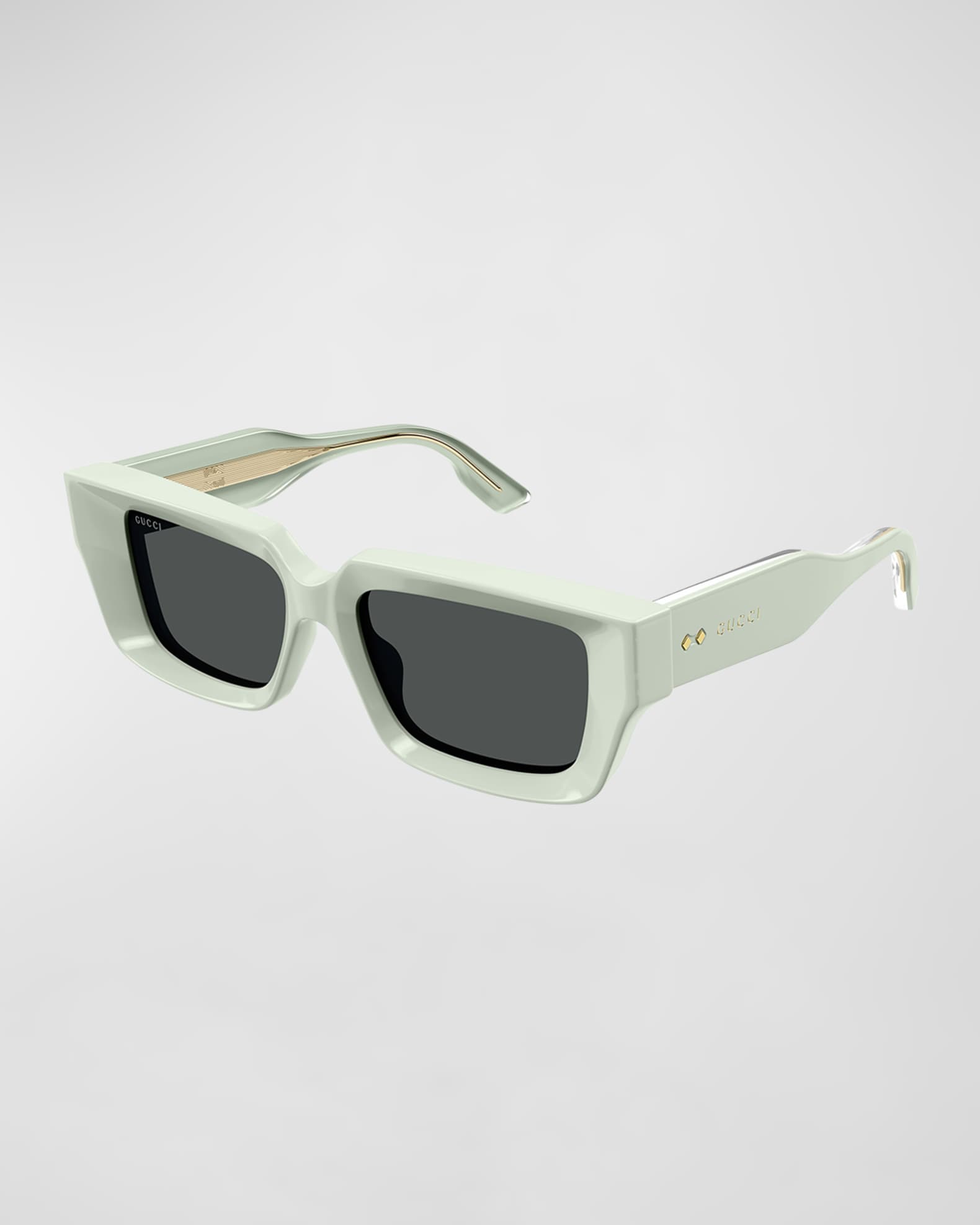 Beveled Acetate Rectangle Sunglasses - Thumbnail 2