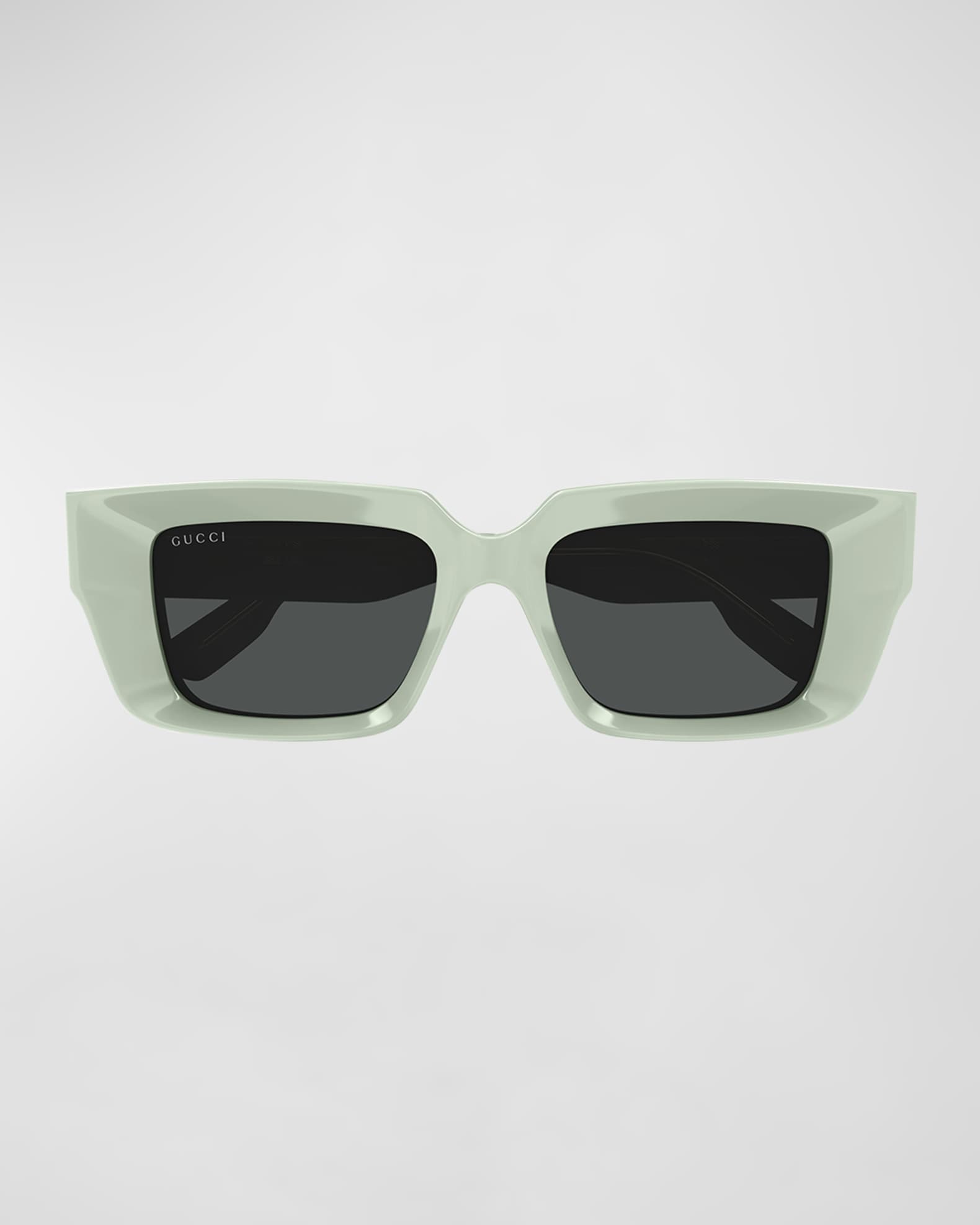 Beveled Acetate Rectangle Sunglasses