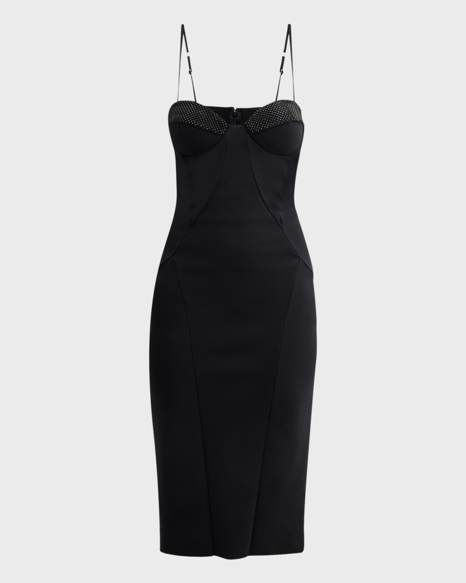 Bonina Rhinestone Strap Dress Brown
