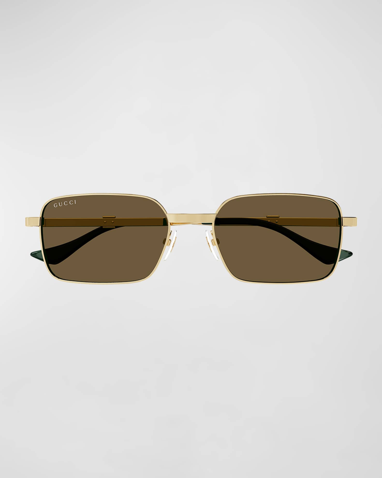 gucci サングラス Rectangular frame sunglasses in gold-toned metal | GUCCI® US