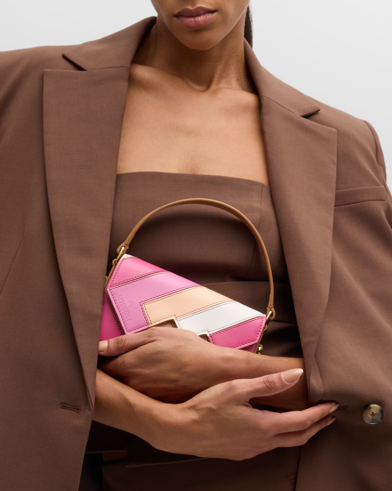 Small Flap Wave Leather Shoulder Bag
